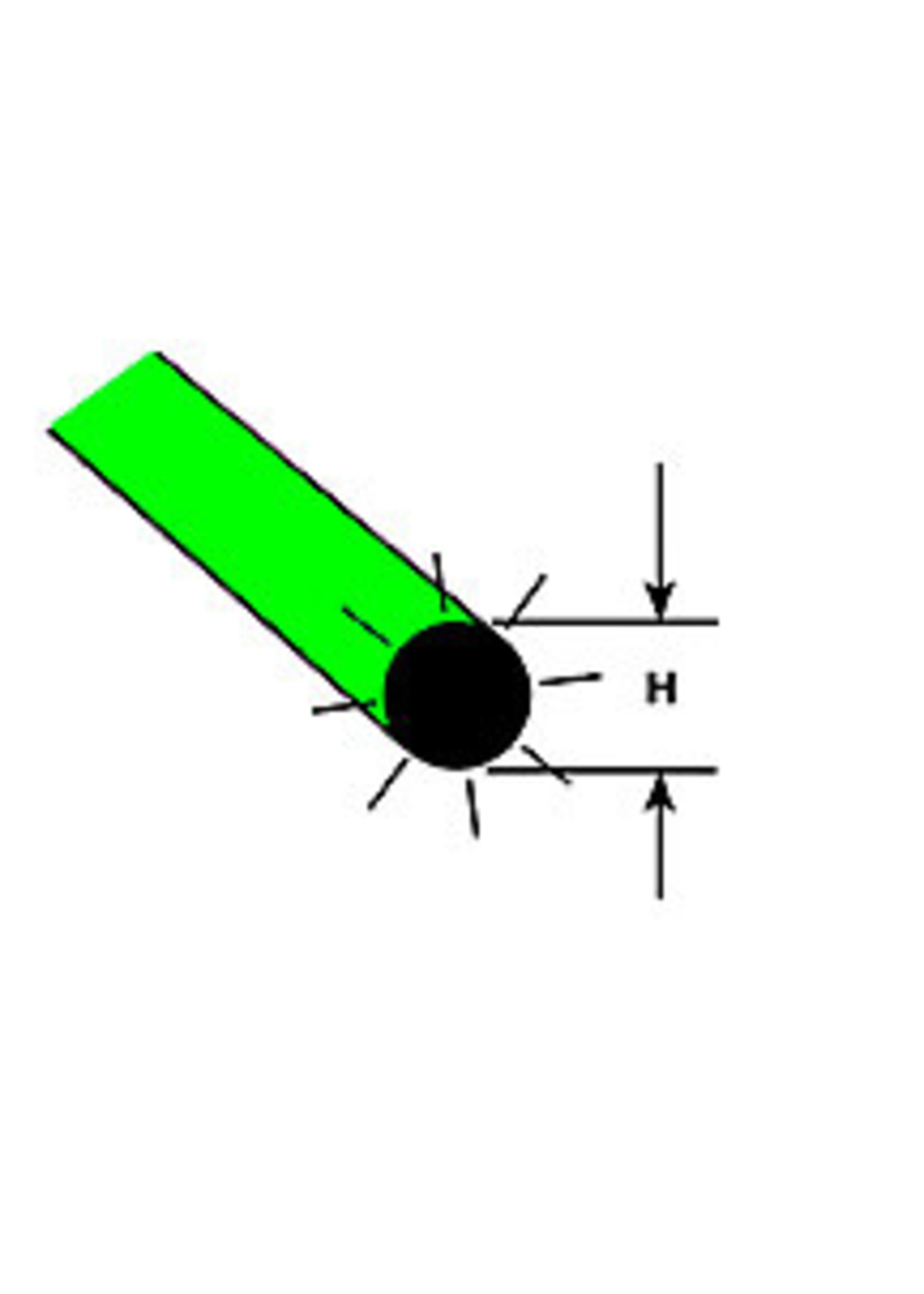 Plastruct PLA90264 Green Fluorescent Rod