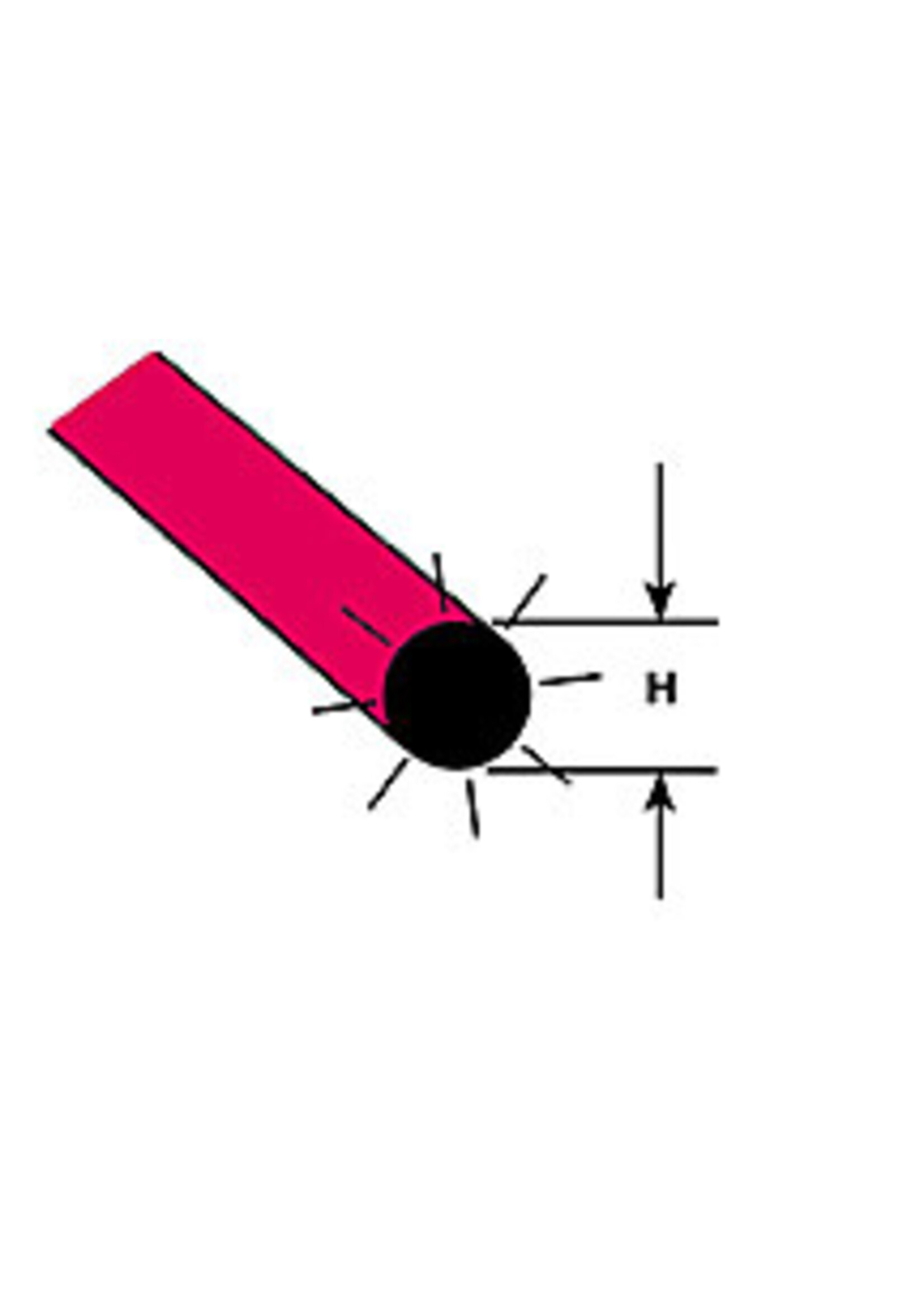 Plastruct PLA90272 3/32" Fluorescent Red Rod