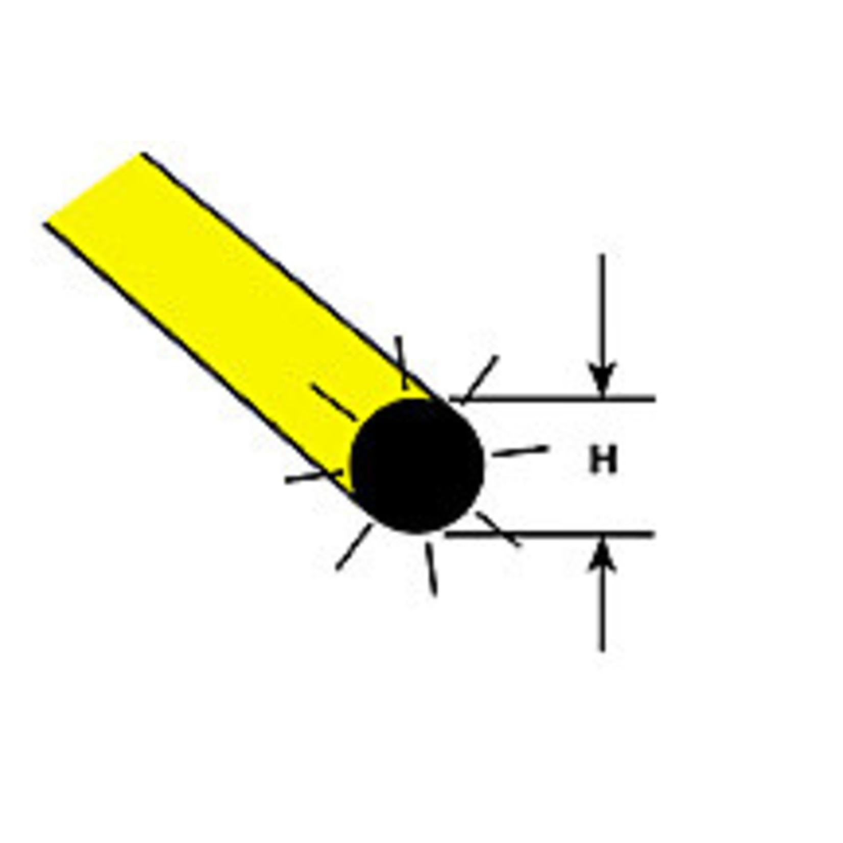Plastruct PLA90281 Yellow Fluorescent Rod