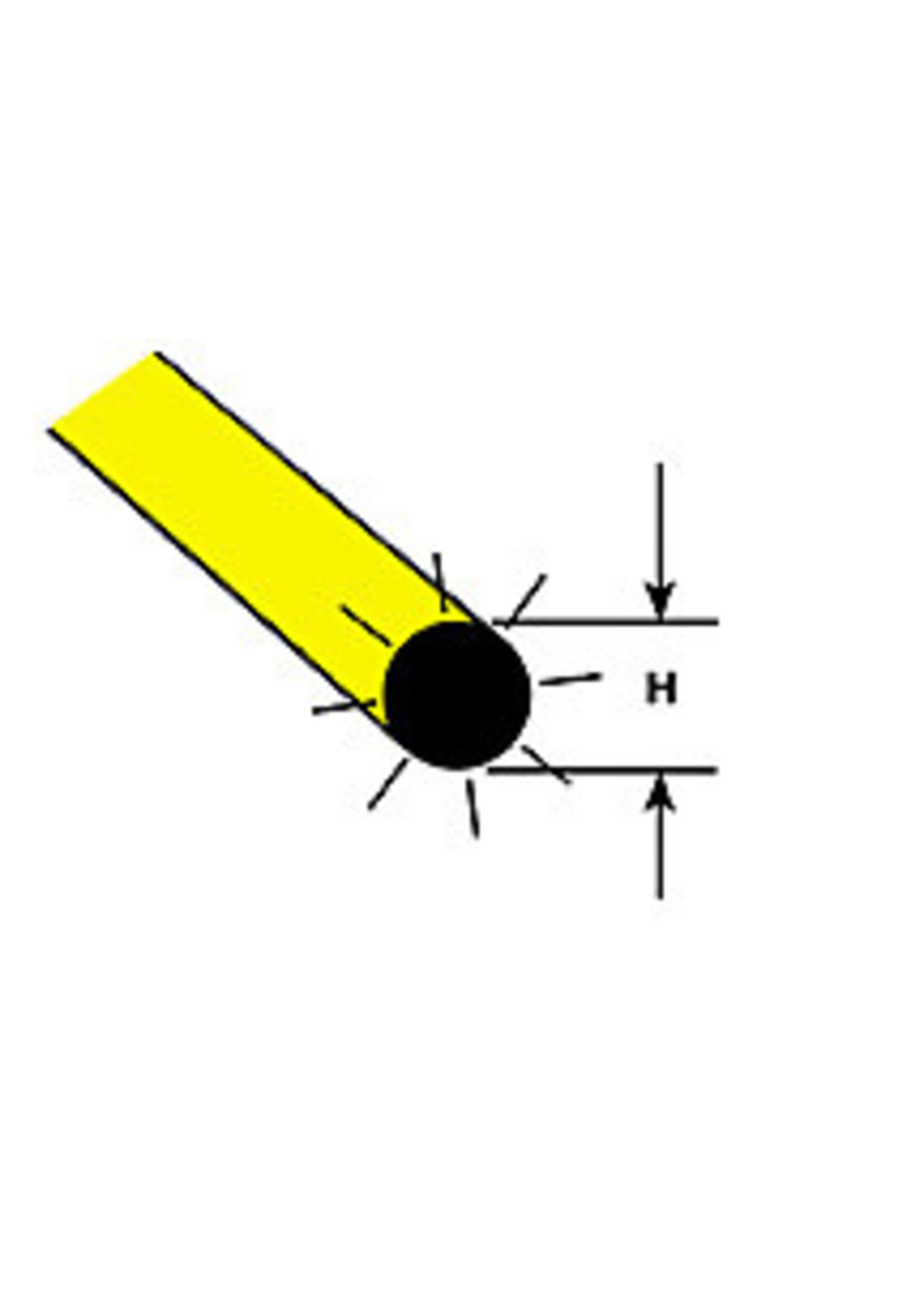 Plastruct PLA90284 5/32" Fluorescent Yellow Rod