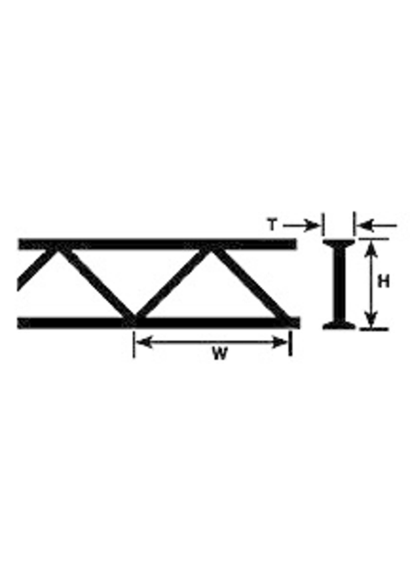 Plastruct PLA90402 Styrene ABS 3/16 in Warren Open Web Truss