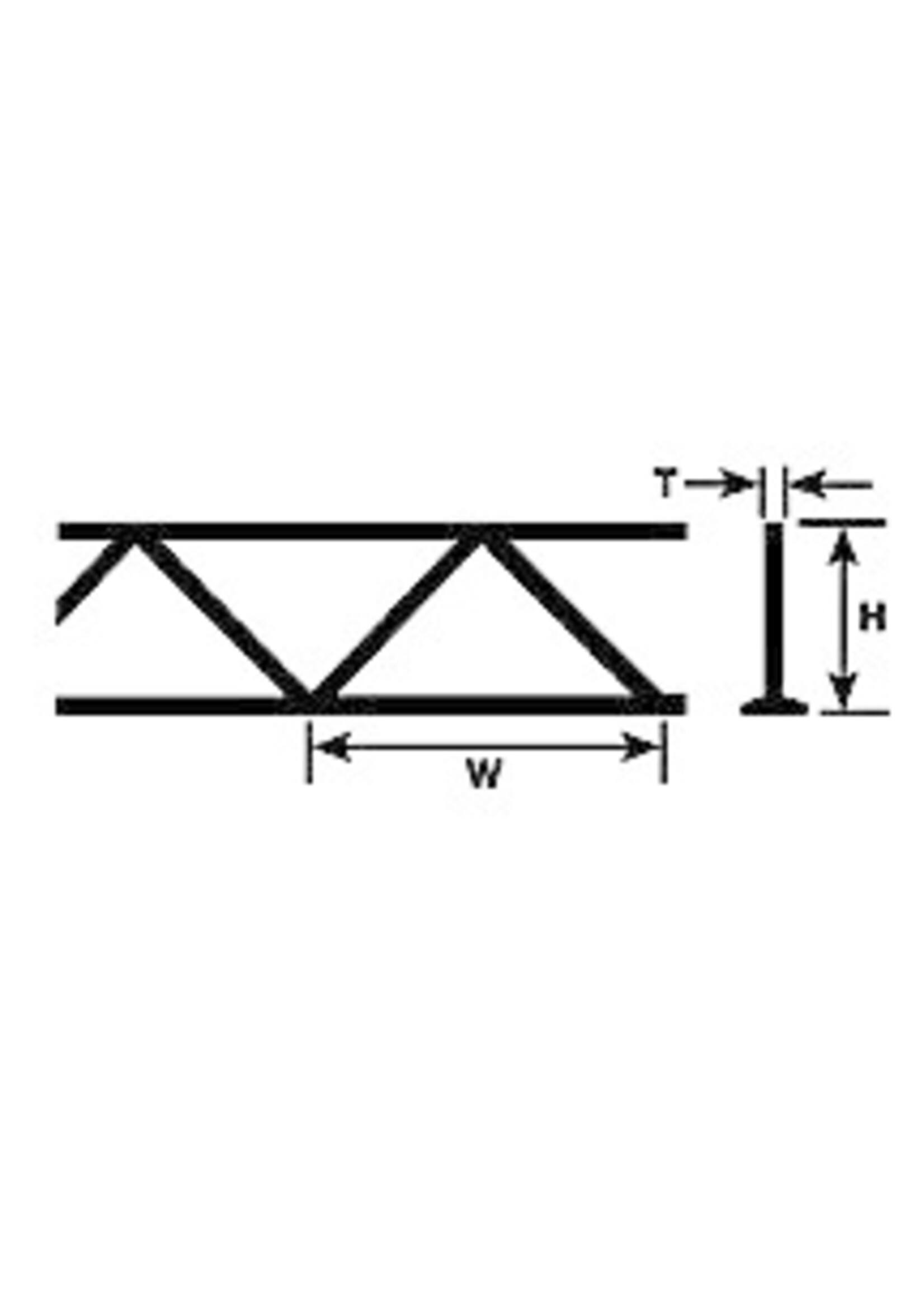 Plastruct PLA90412 Styrene ABS 13/64in Warren Open Web Truss