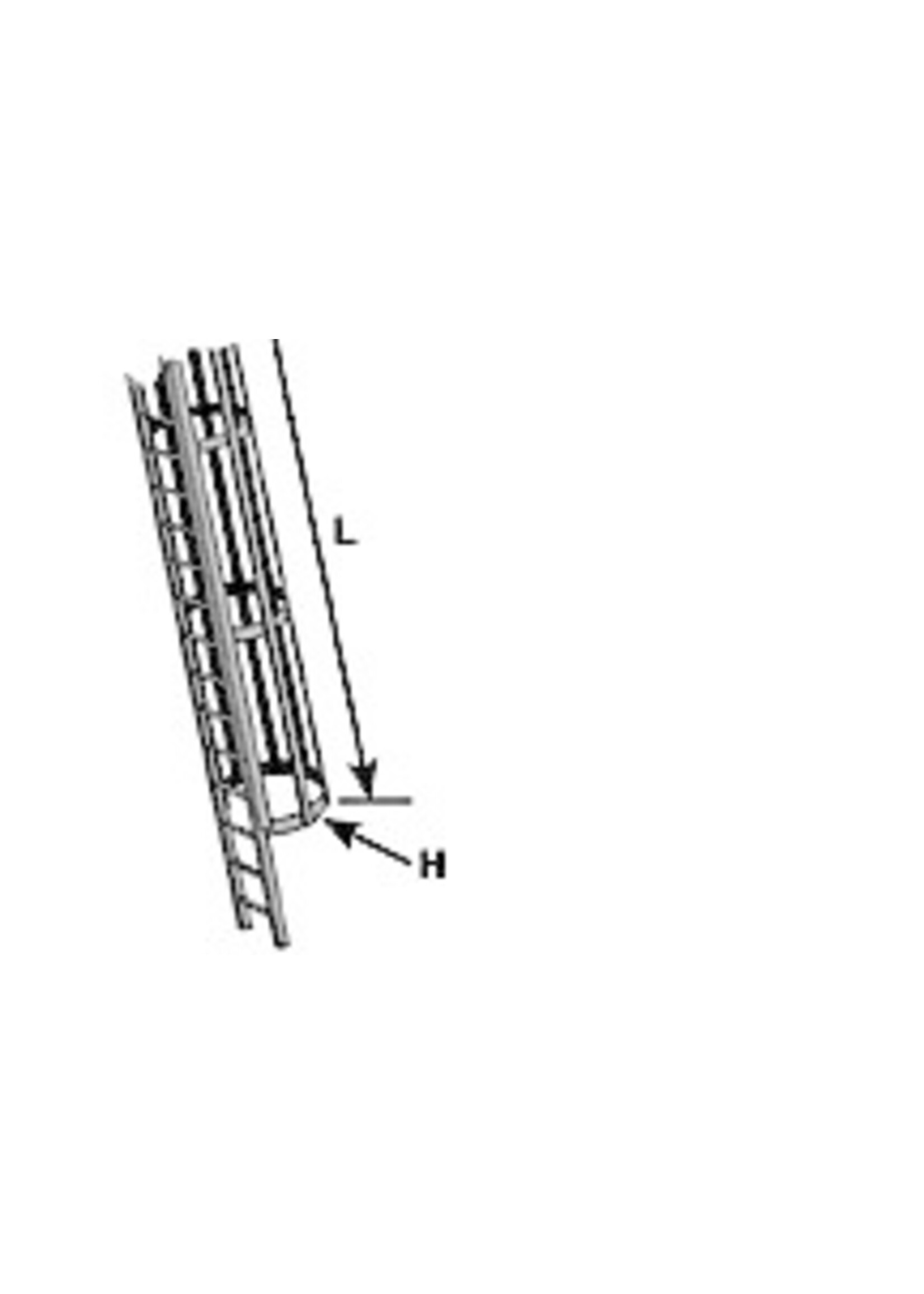 Plastruct PLA90431 Styrene ABS HO Ladder with Safety Cage