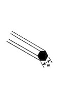 Plastruct PLA90872 Styrene Hexagonal Rod