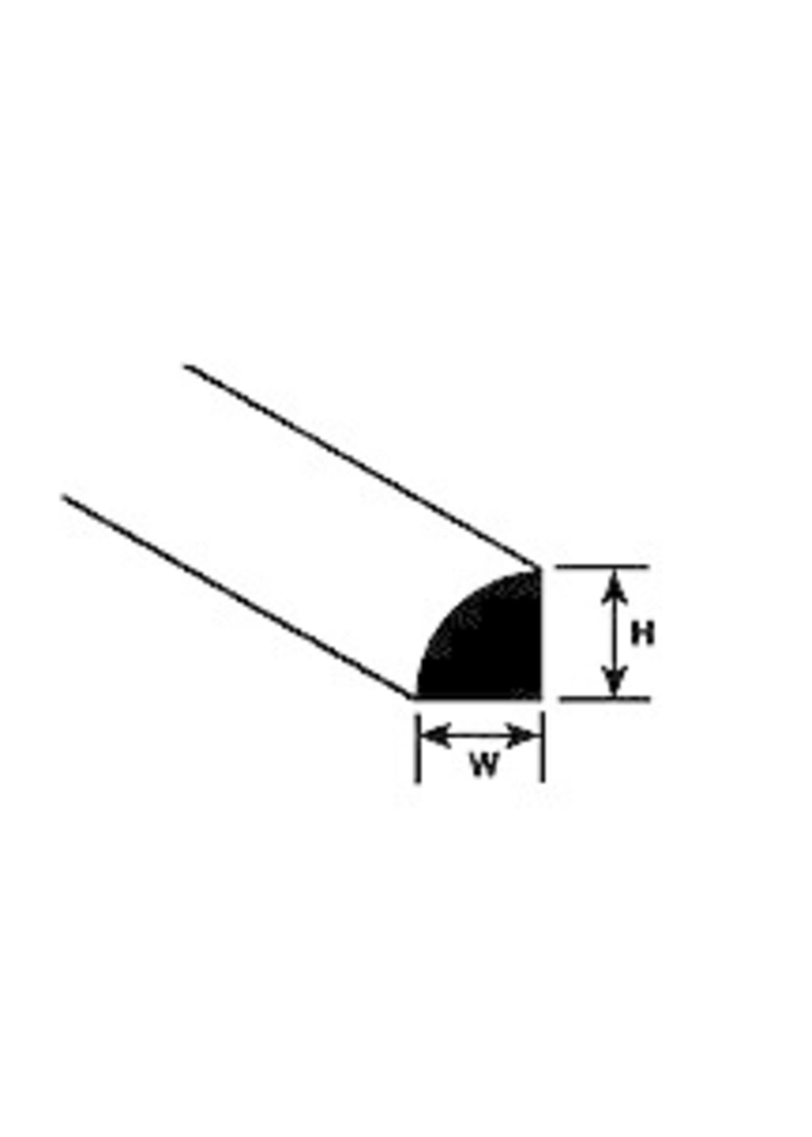 Plastruct PLA90893 Styrene Quarter-Round Rod