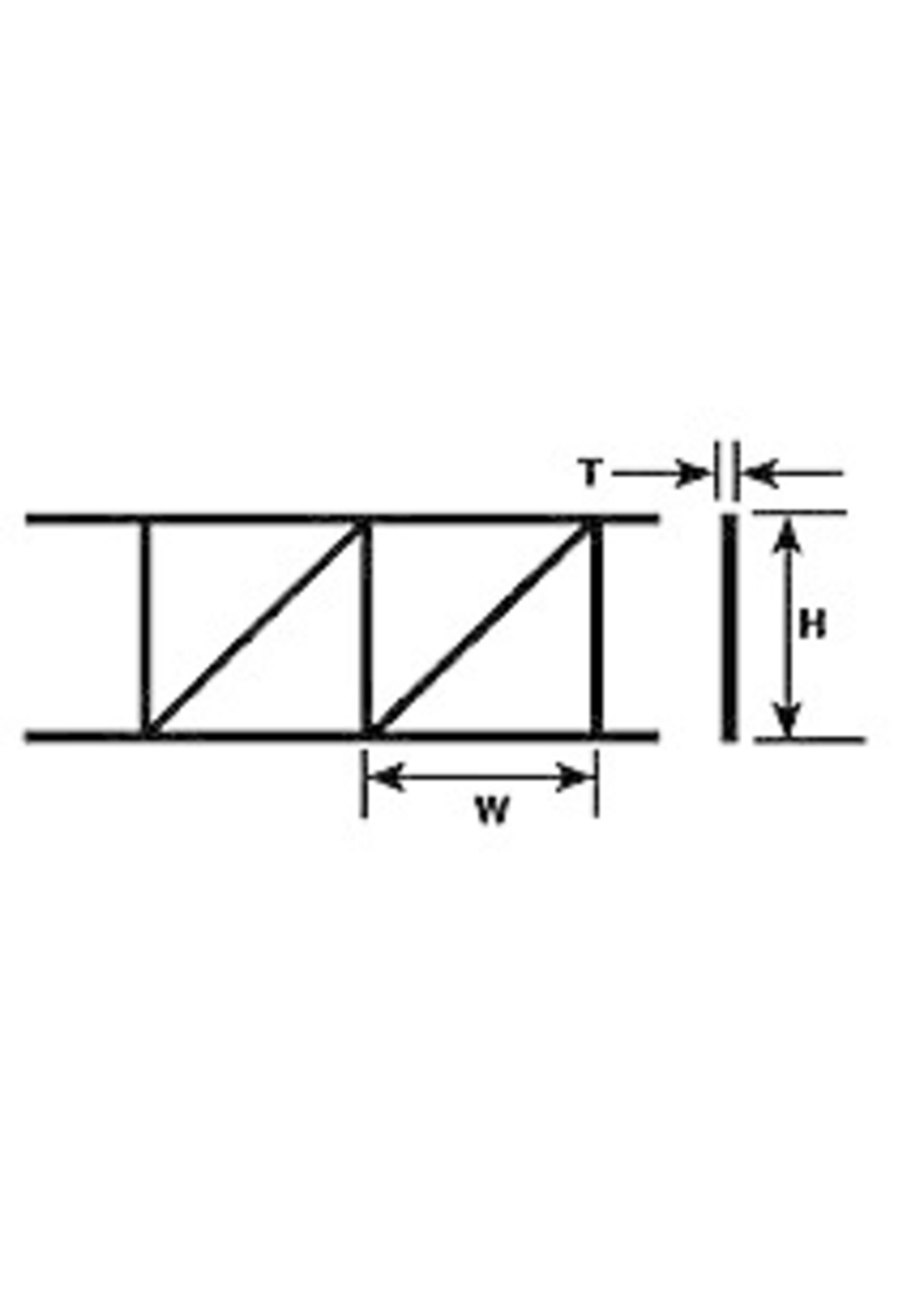 Plastruct PLA90927 Styrene 5/8in Pratt Open Web Truss