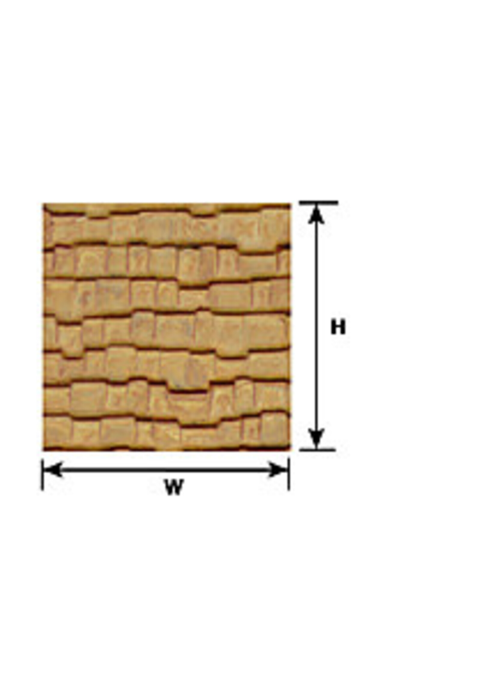 Plastruct PLA91655 Wood Shake Shingle Sheet