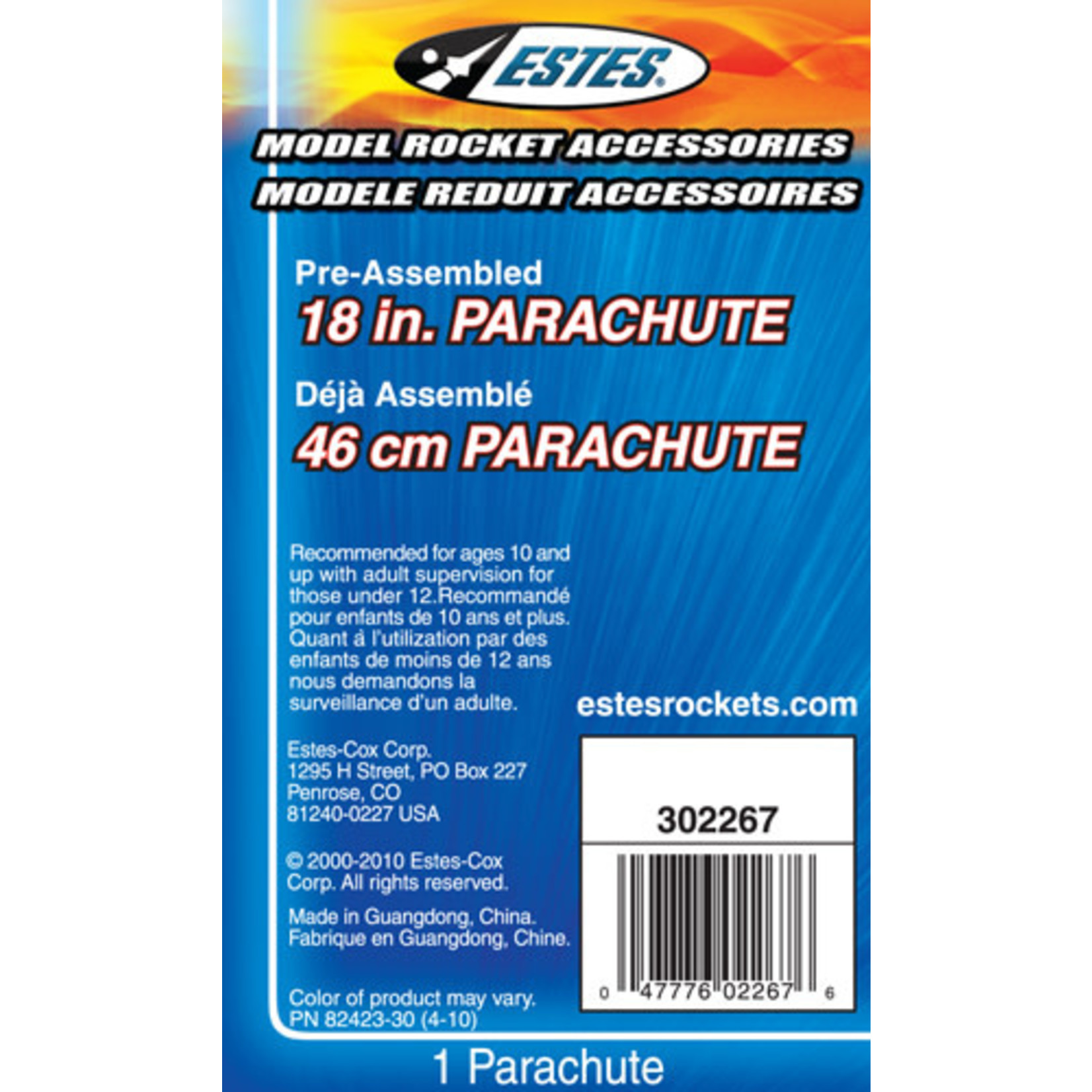 Estes EST2267 Plastic Parachute 18 in