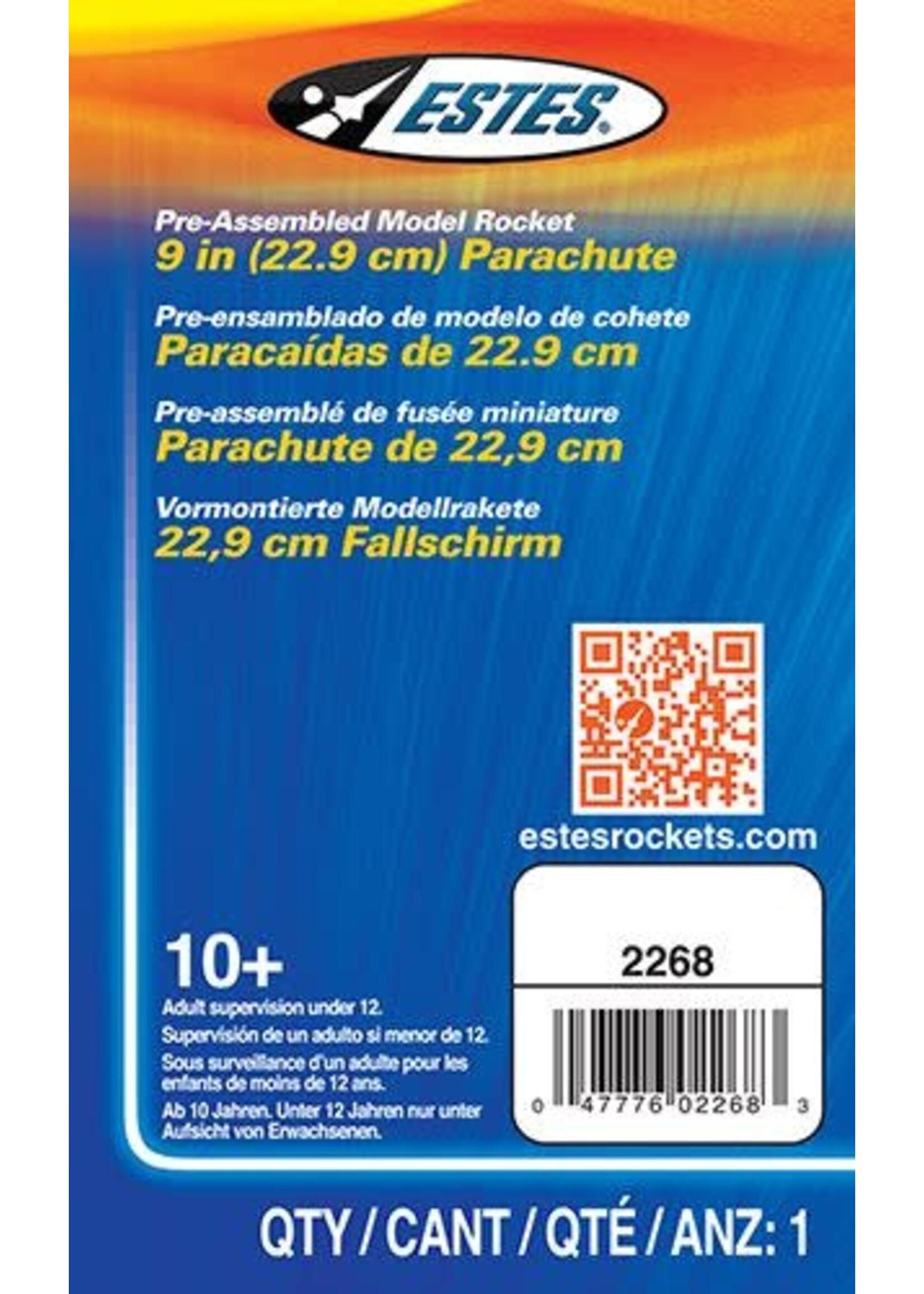 Estes EST2268 Plastic Parachute 9 in