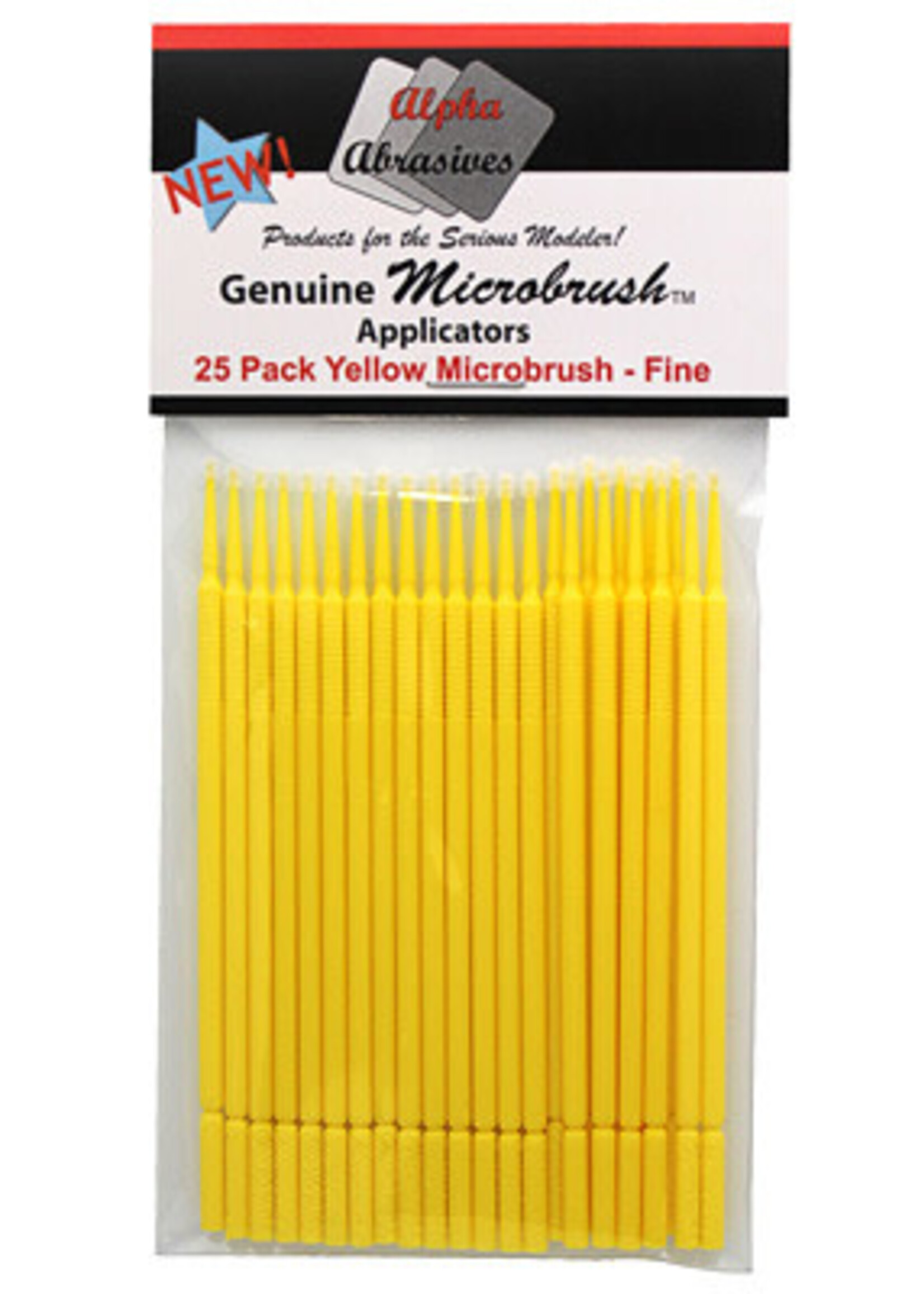 Alpha Precision Abrasives ALP1301 Fine Yellow Micro Brushes (25pc)