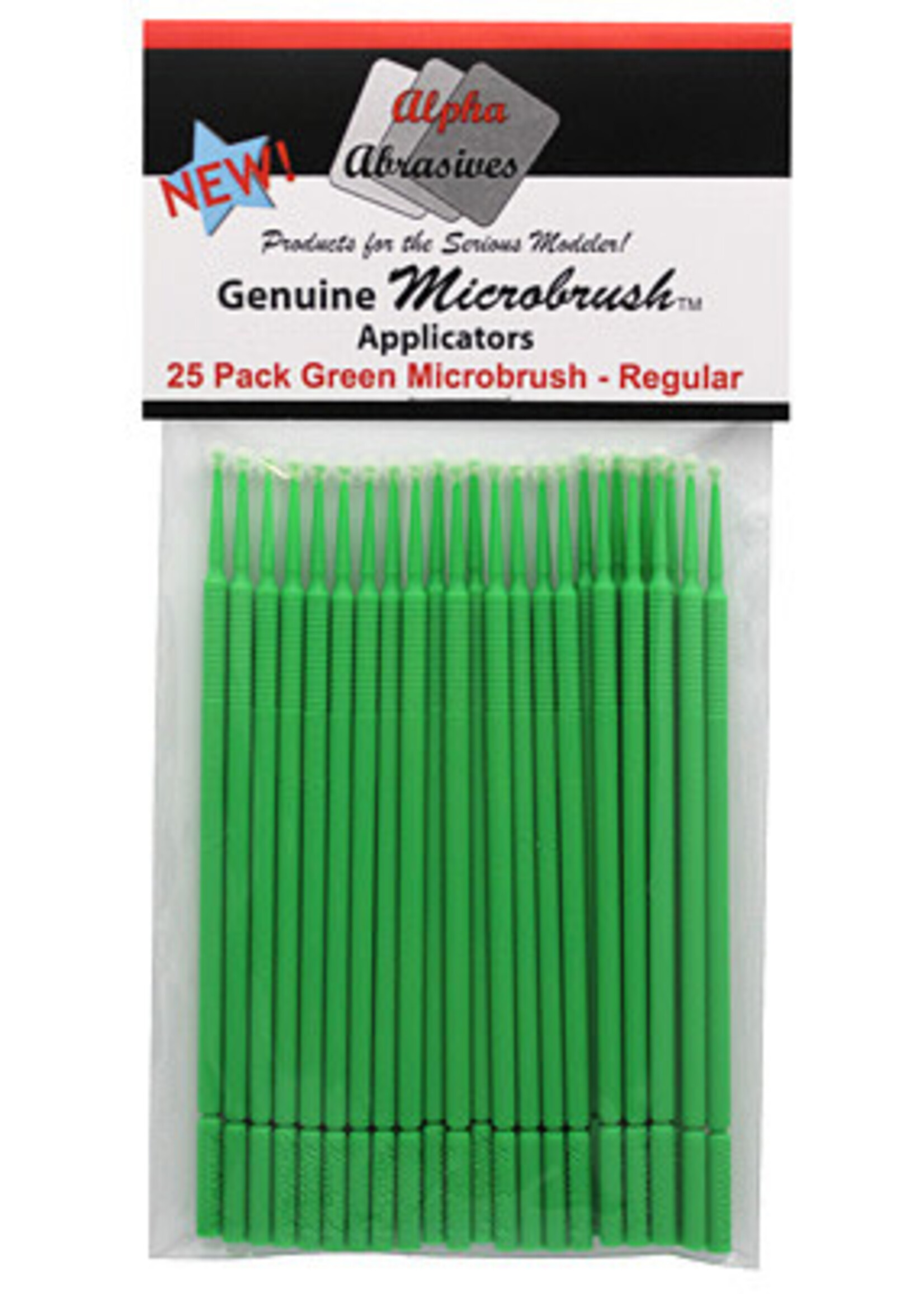 Alpha Precision Abrasives ALP1302 Regular Green Micro Brushes (25pc)