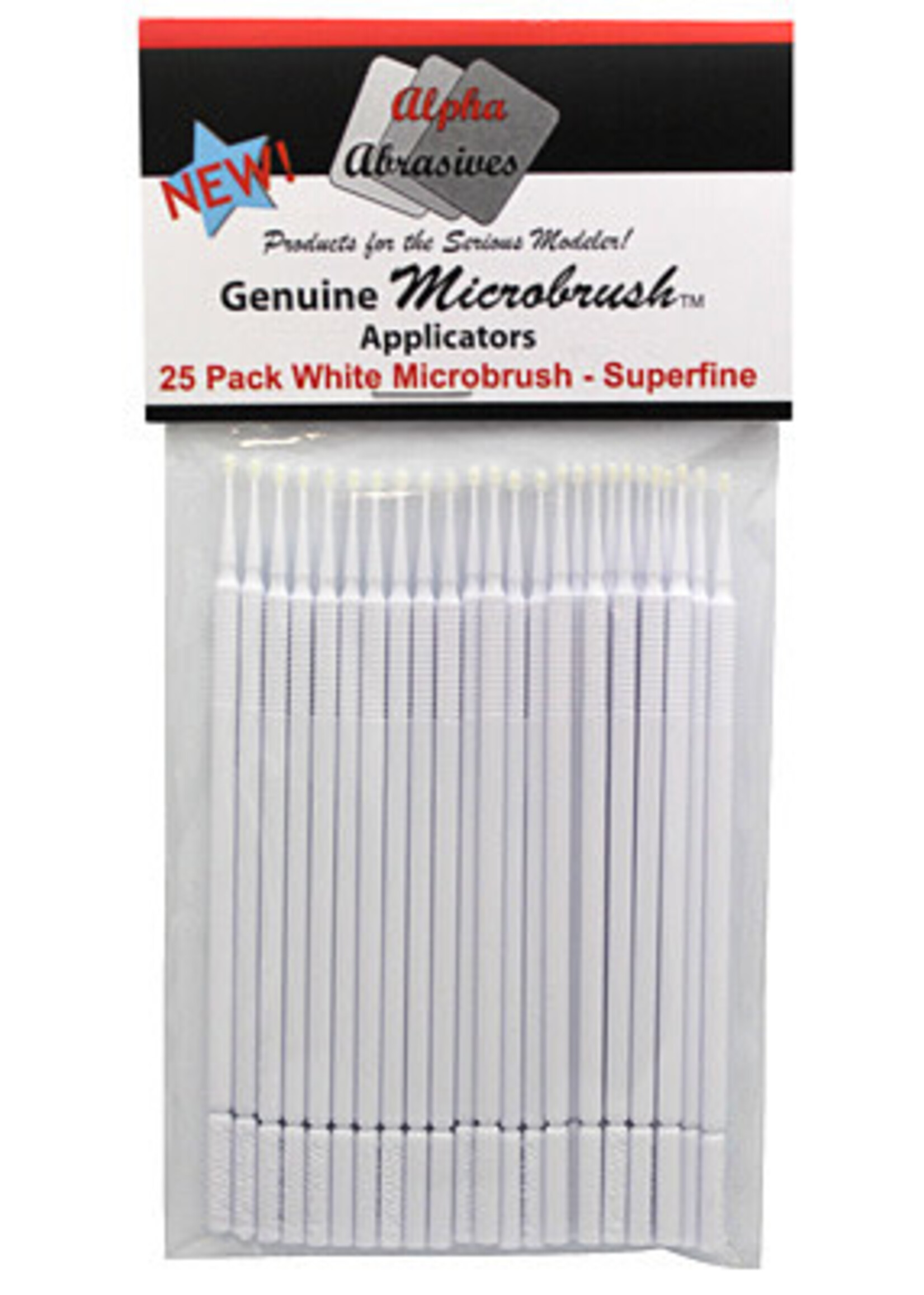 Alpha Precision Abrasives ALP1303 Superfine White Micro Brushes (25pc)
