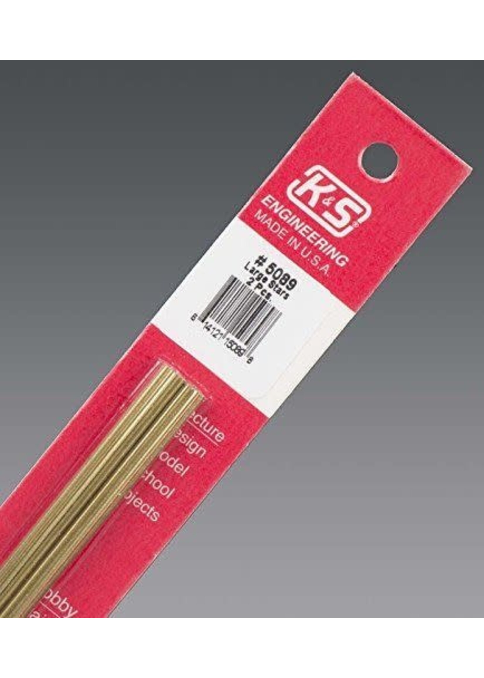 K&S Metals KSE5089 Large Brass Stars (2pc)