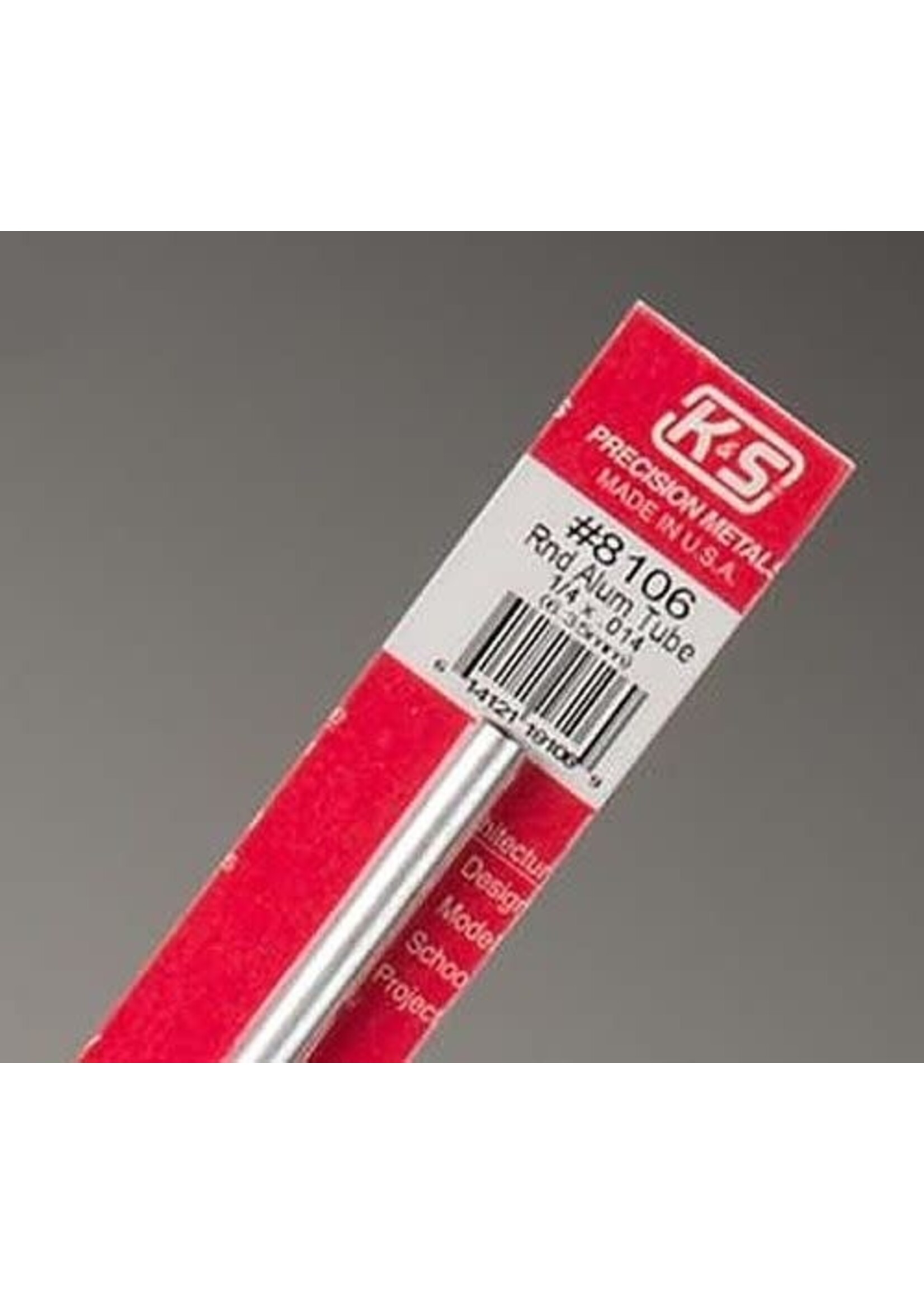 K&S Metals KSE8106 1/4" OD Aluminum Tube (1pc)