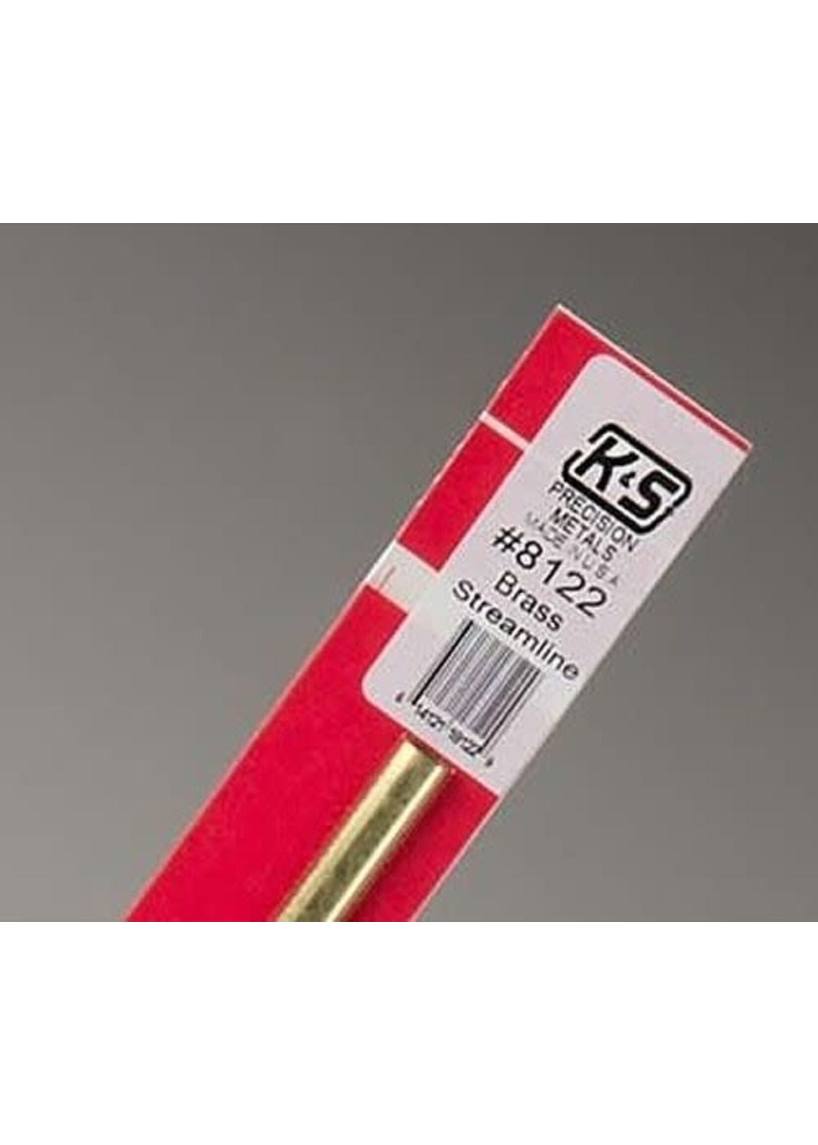 K&S Metals KSE8122 SM Brass Streamline Tube (1pc)
