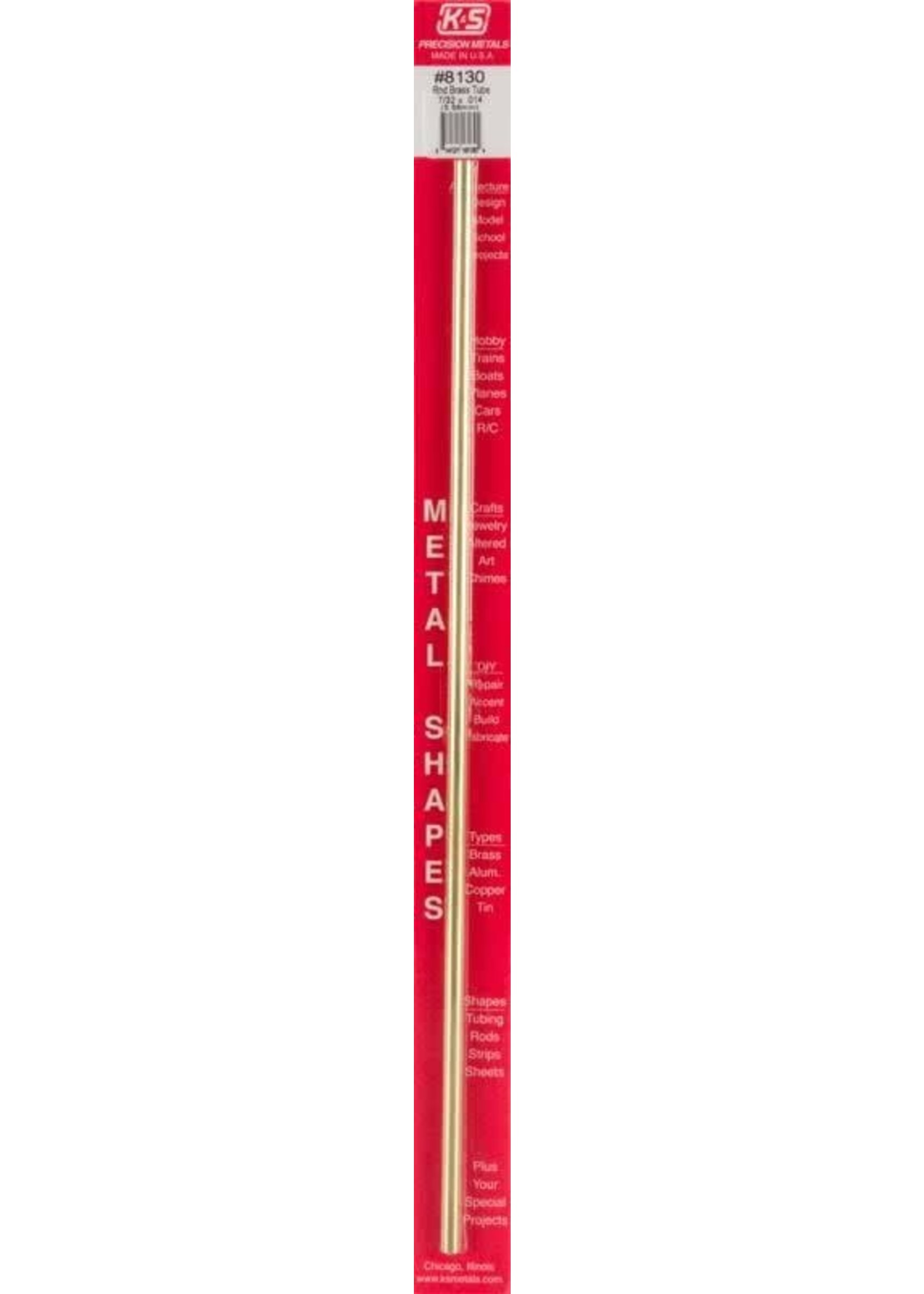 K&S Metals KSE8130 7/32 Round Brass Tube
