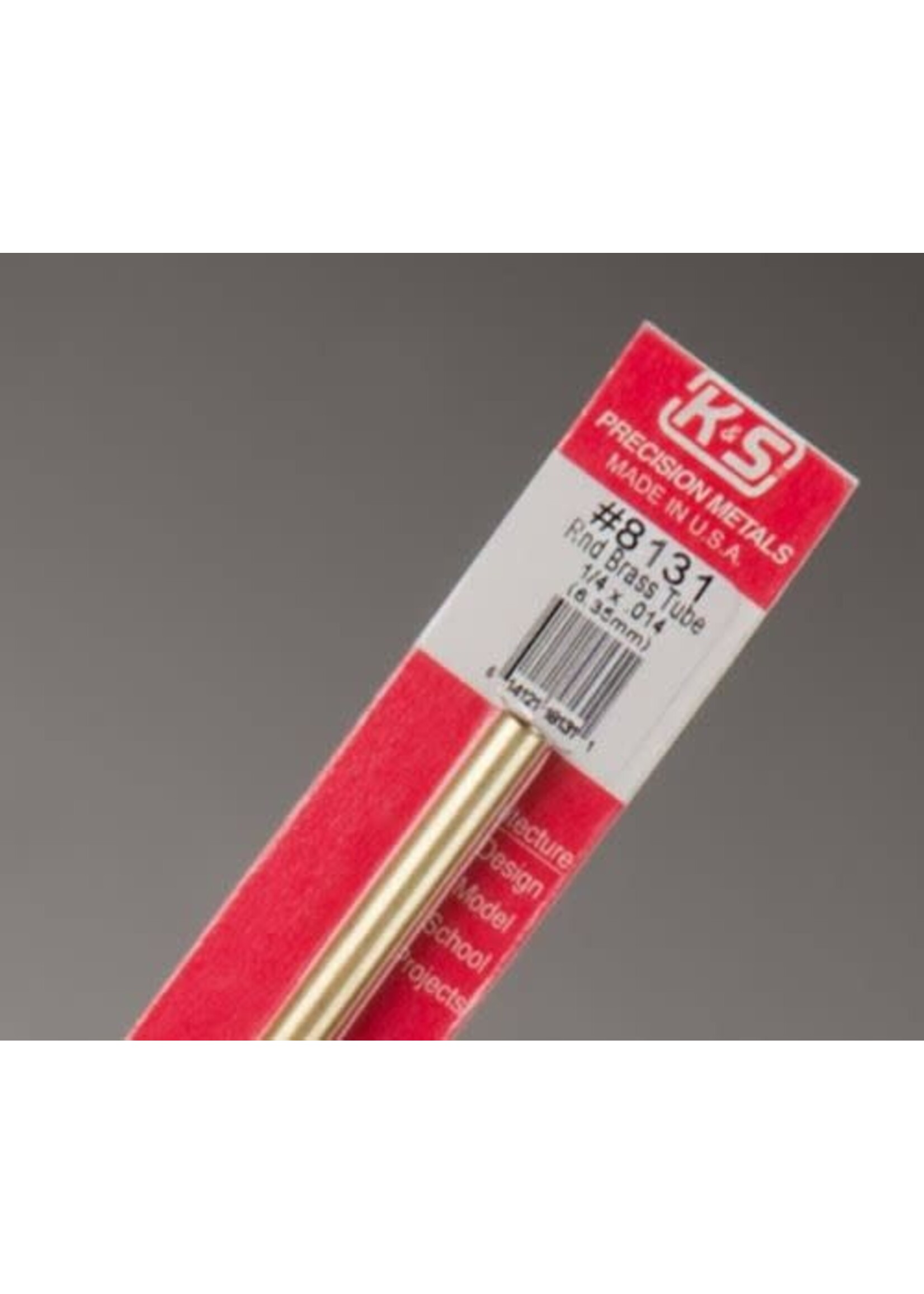 K&S Metals KSE8131 1/4 Round Brass Tube