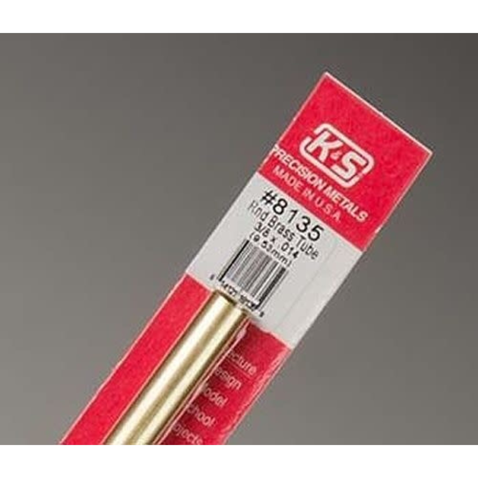K&S Metals KSE8135 3/8 OD Round Brass Tube (1pc)