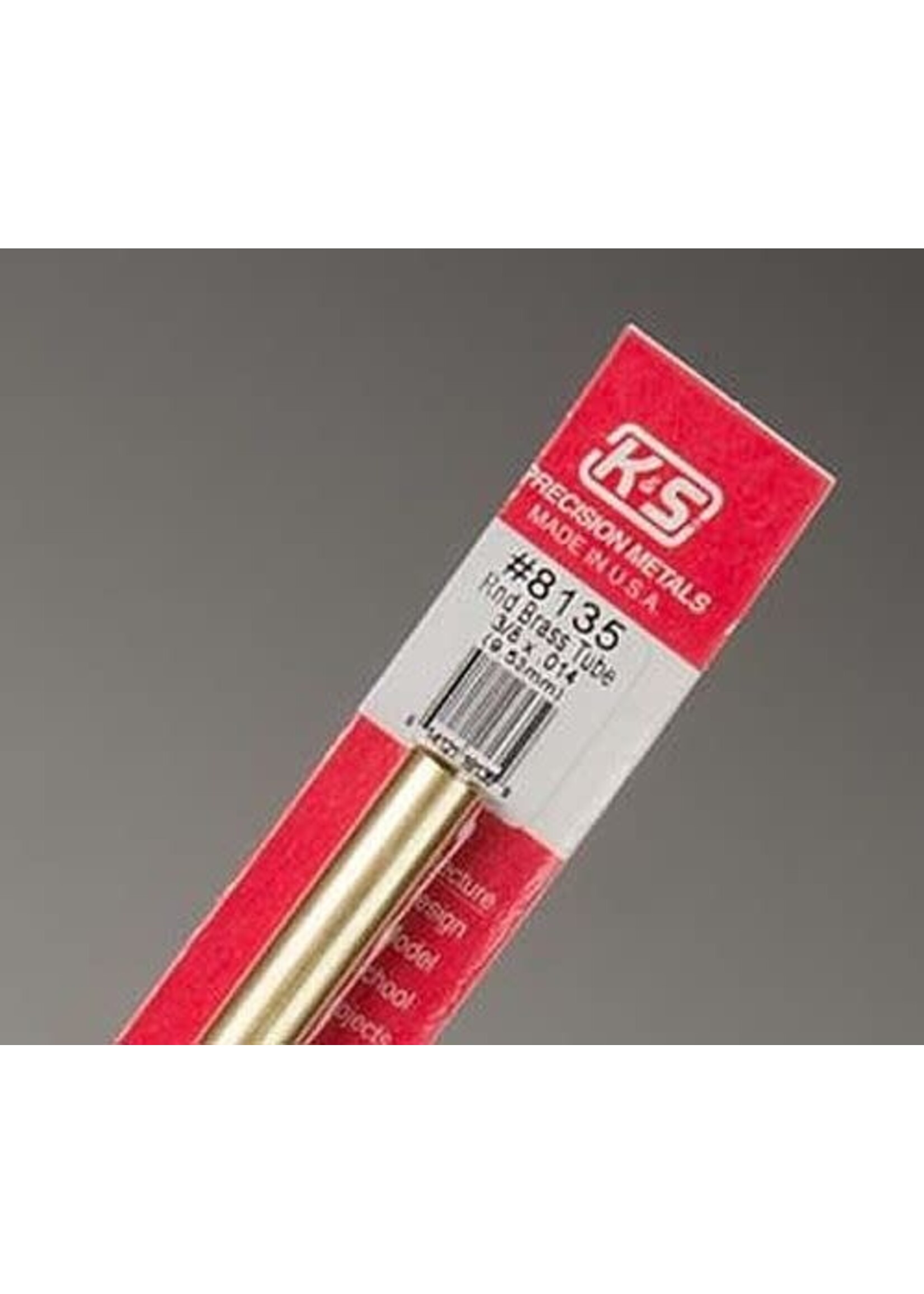 K&S Metals KSE8135 3/8 OD Round Brass Tube (1pc)
