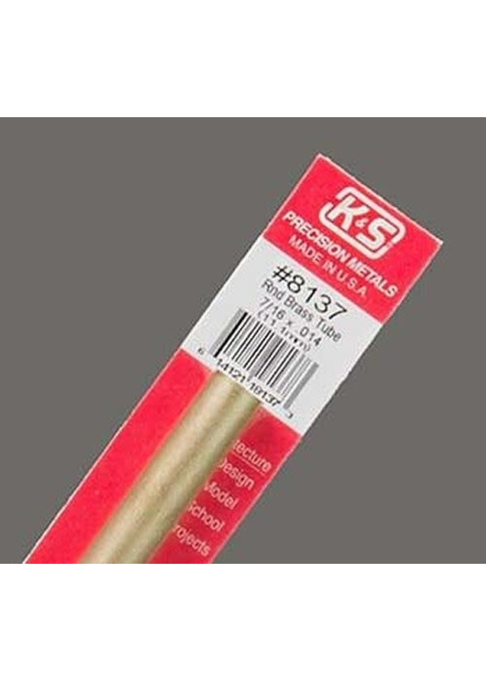 K&S Metals KSE8137 7/16 Round Brass Tube