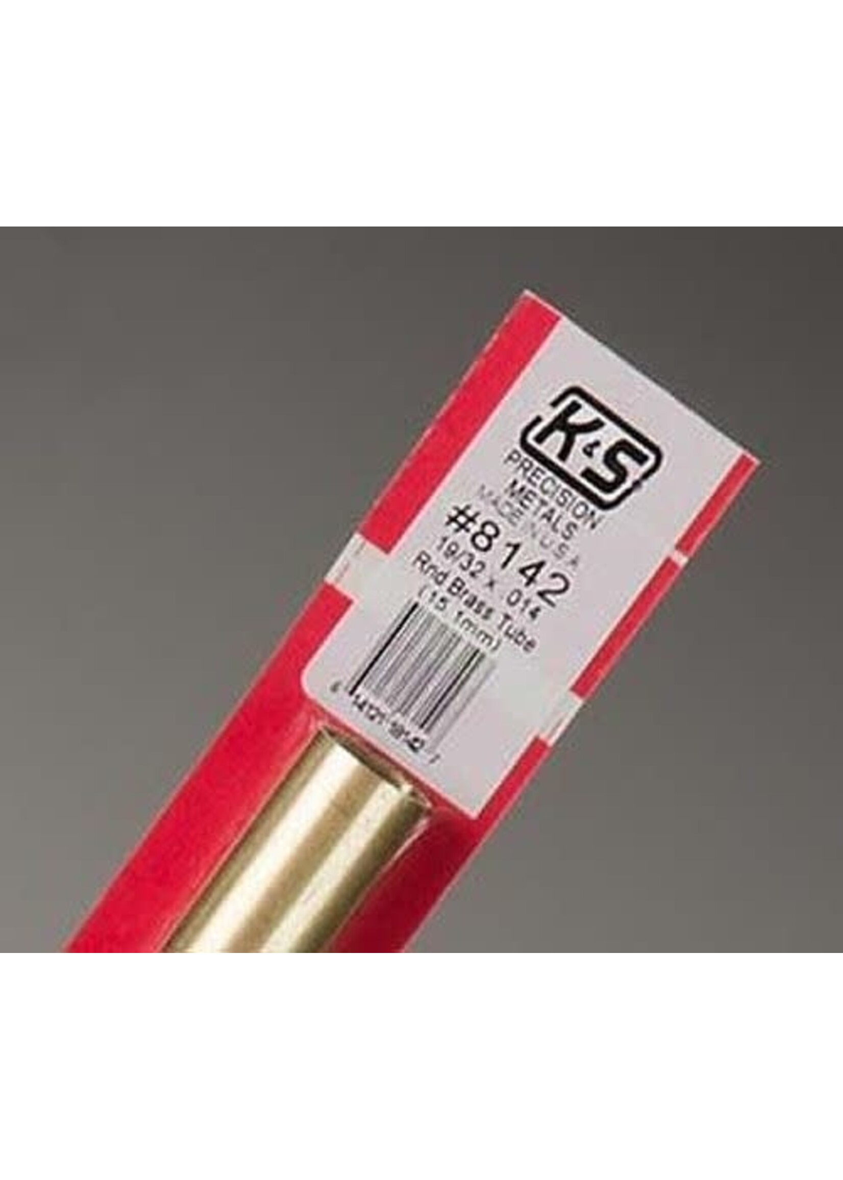 K&S Metals KSE8142 19/32" OD Round Brass Tube (1pc)