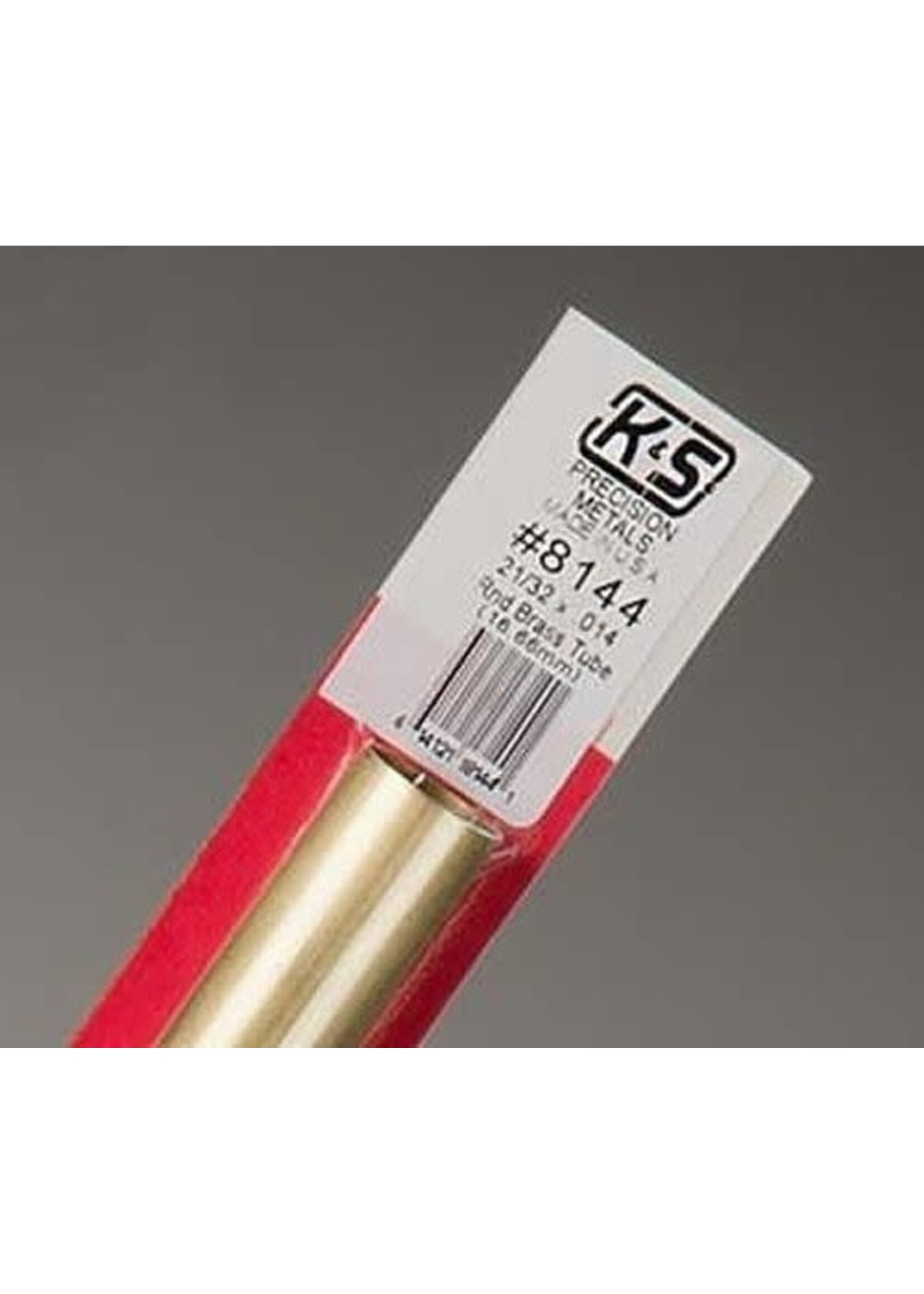 K&S Metals KSE8144 21/32 Round Brass Tube
