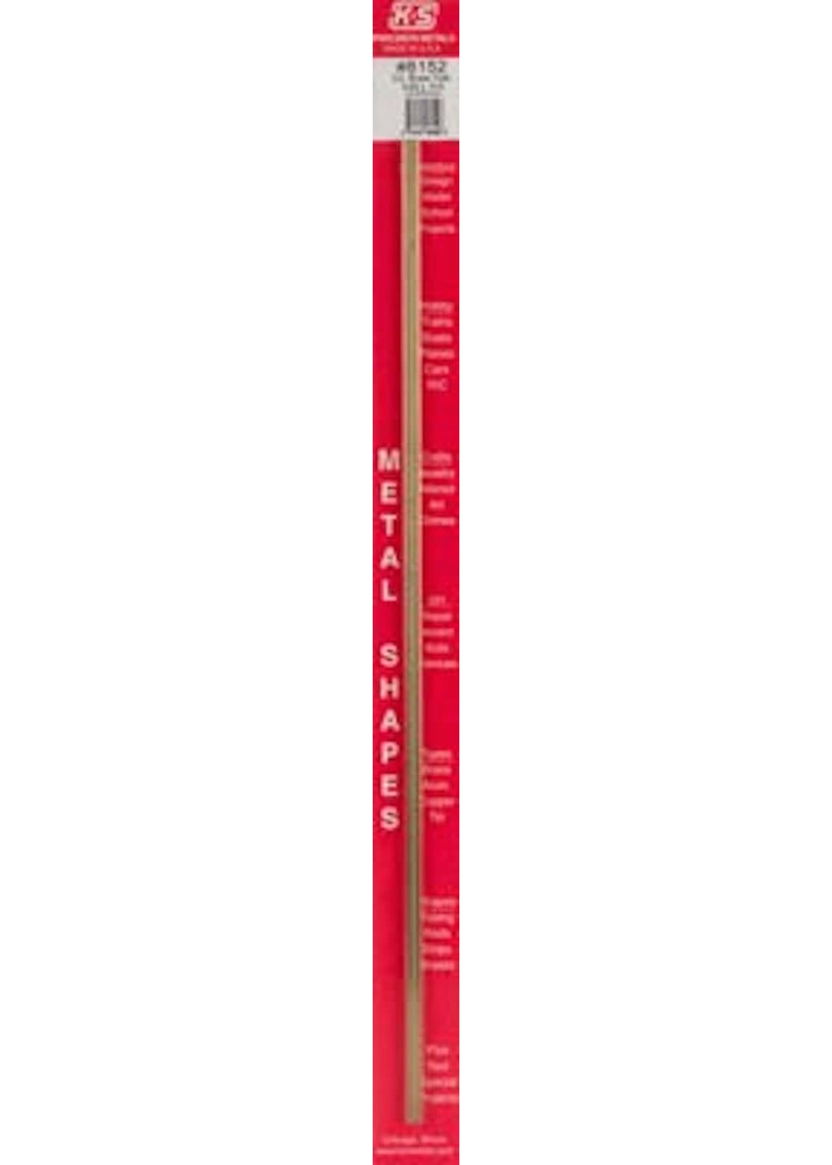 K&S Metals KSE8152 5/32 OD Square Brass Tube (1pc)