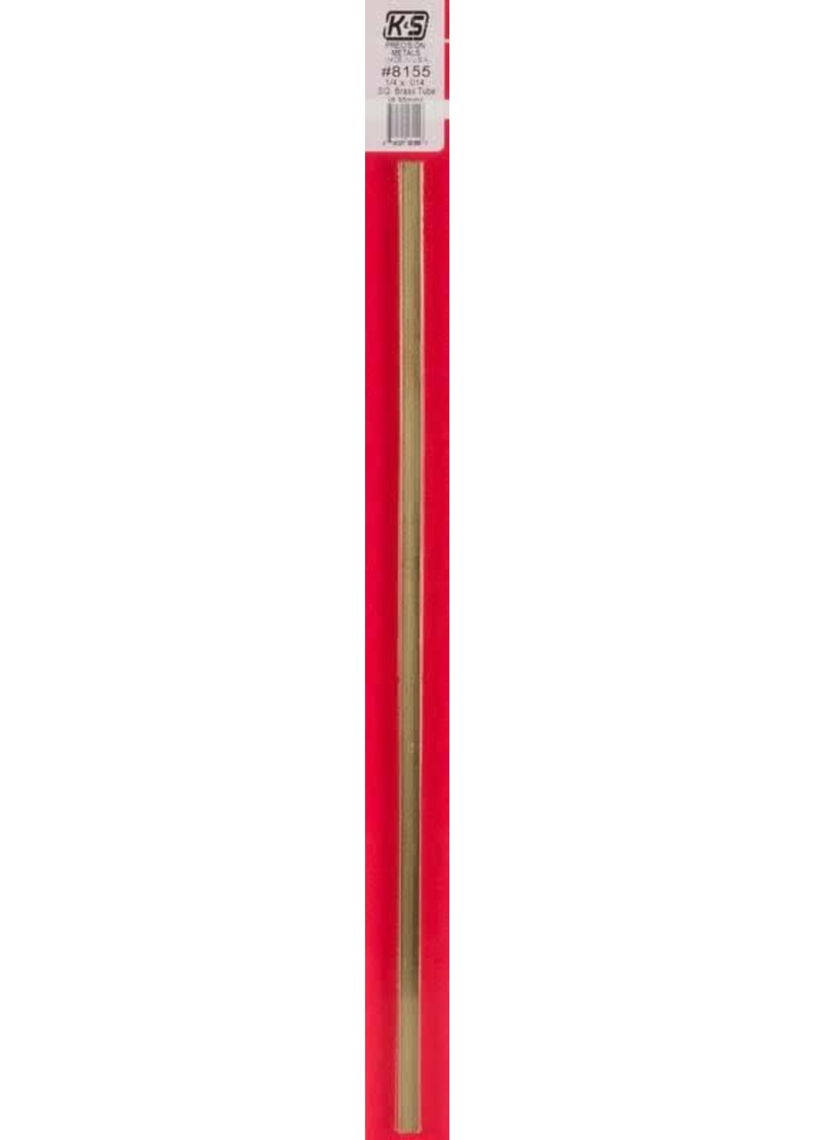 K&S Metals KSE8155 1/4 Square Brass Tube
