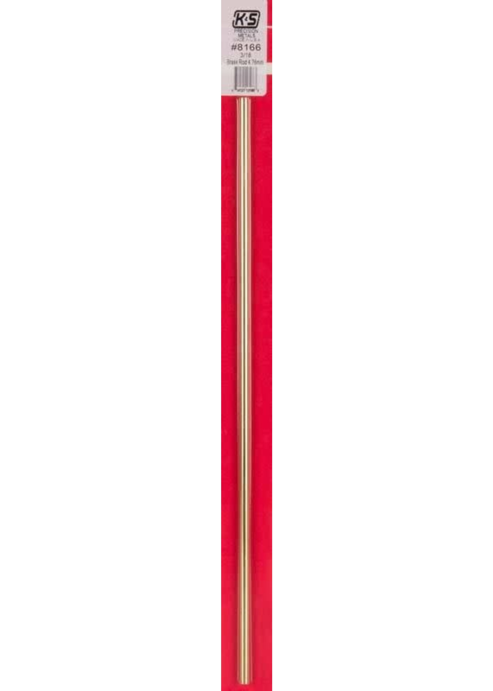 K&S Metals KSE8166 3/16 Solid Brass Rod