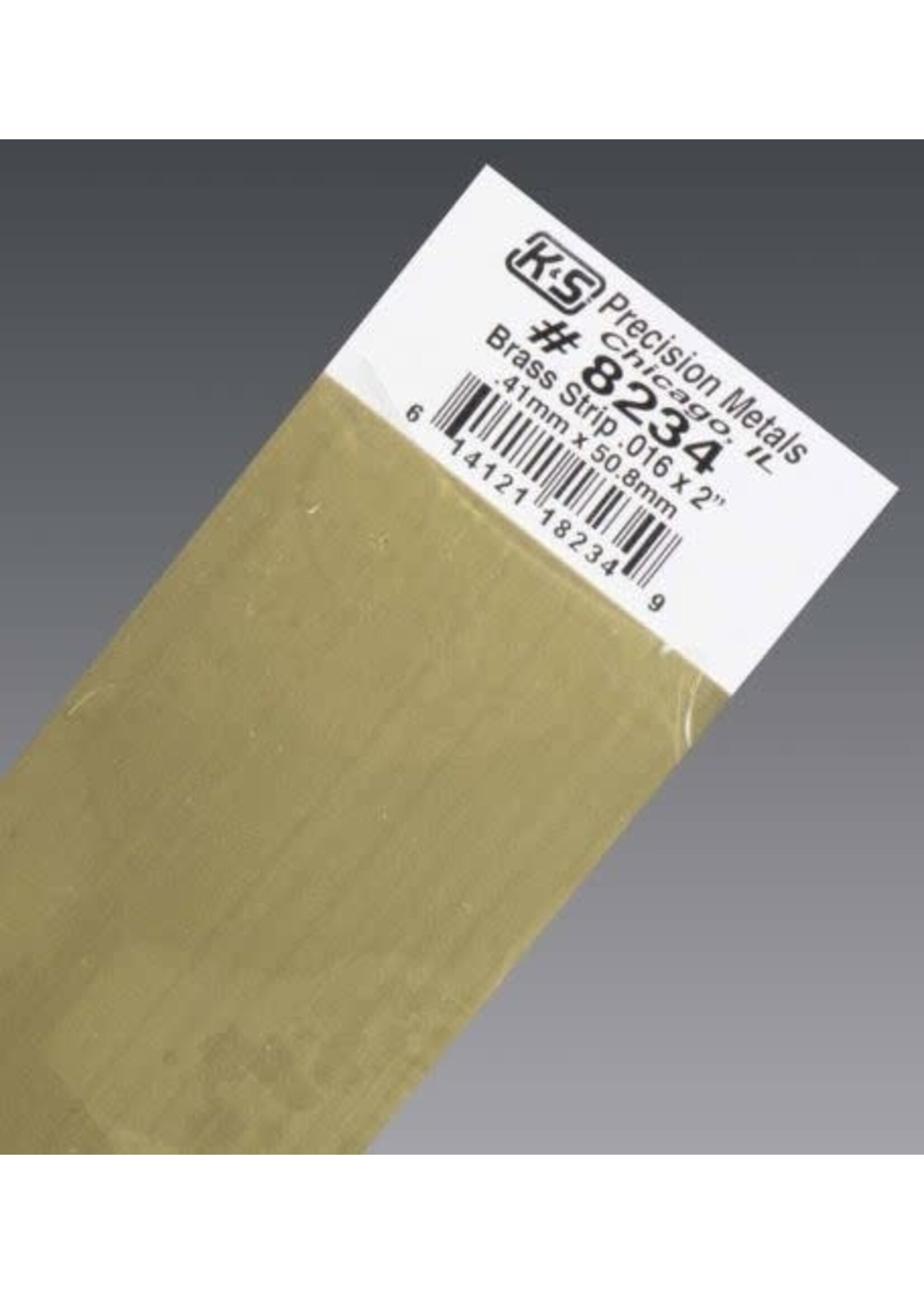 K&S Metals KSE8234 .016x2'' Brass Strip