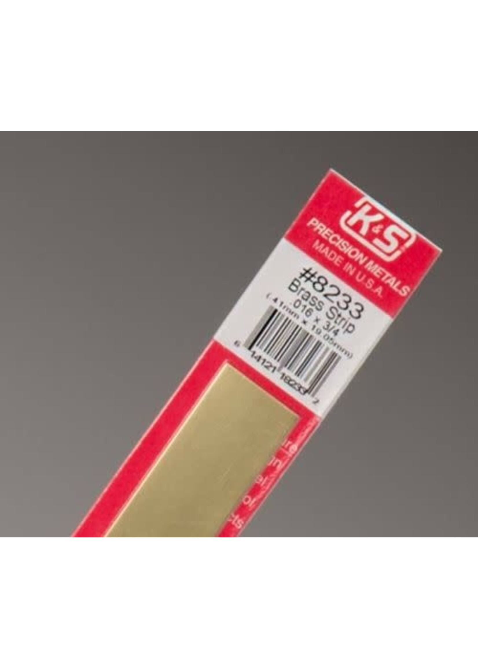 K&S Metals KSE8233 .016x3/4 Brass Strip