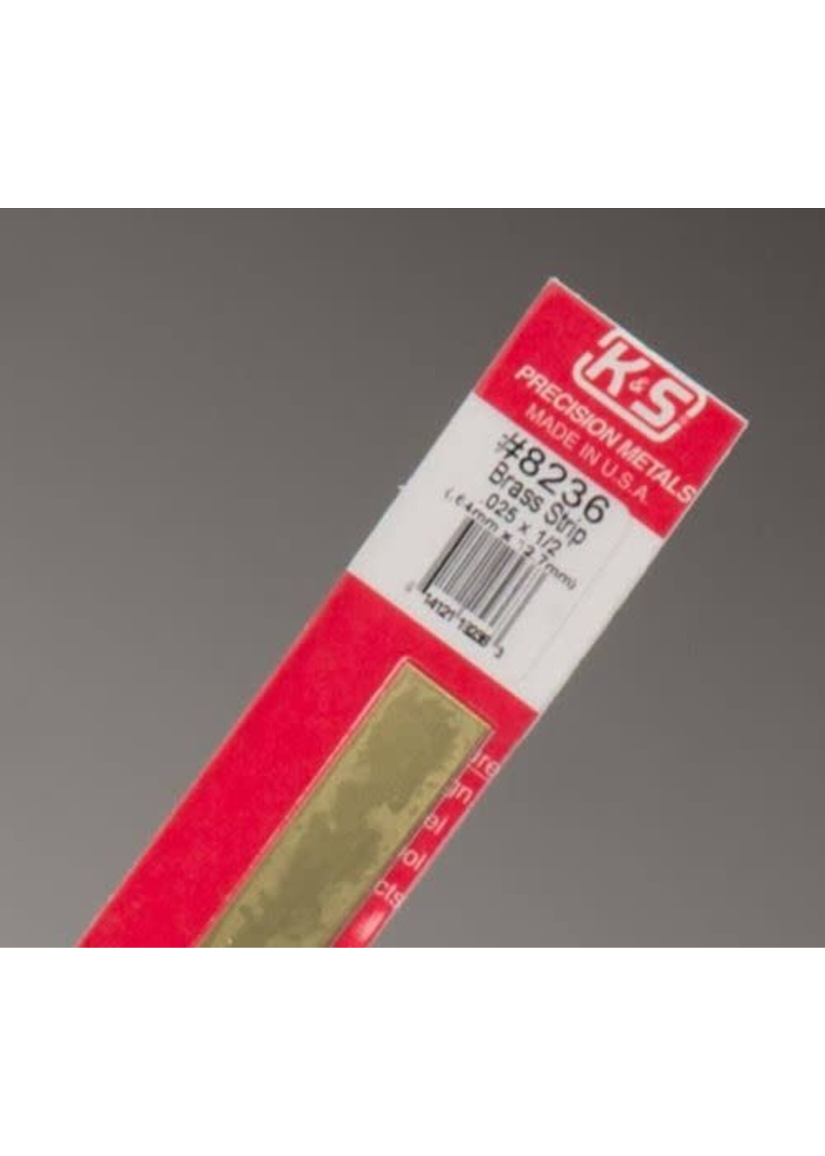 K&S Metals KSE8236 .025x1/2 Brass Strip