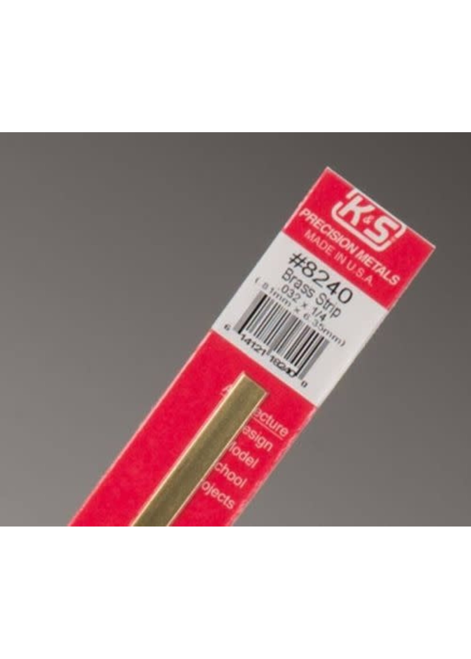 K&S Metals KSE8240 .032x1/4 Brass Strip