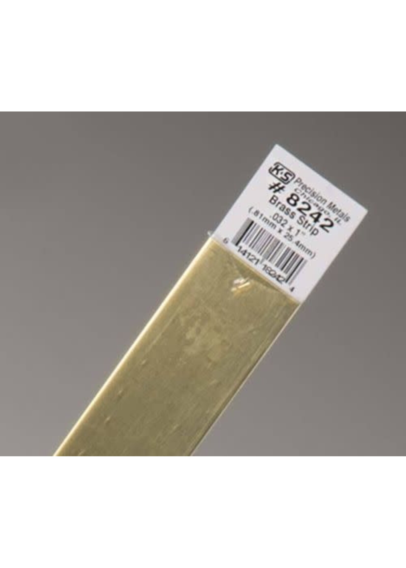 K&S Metals KSE8242 .032x1 Brass Strip