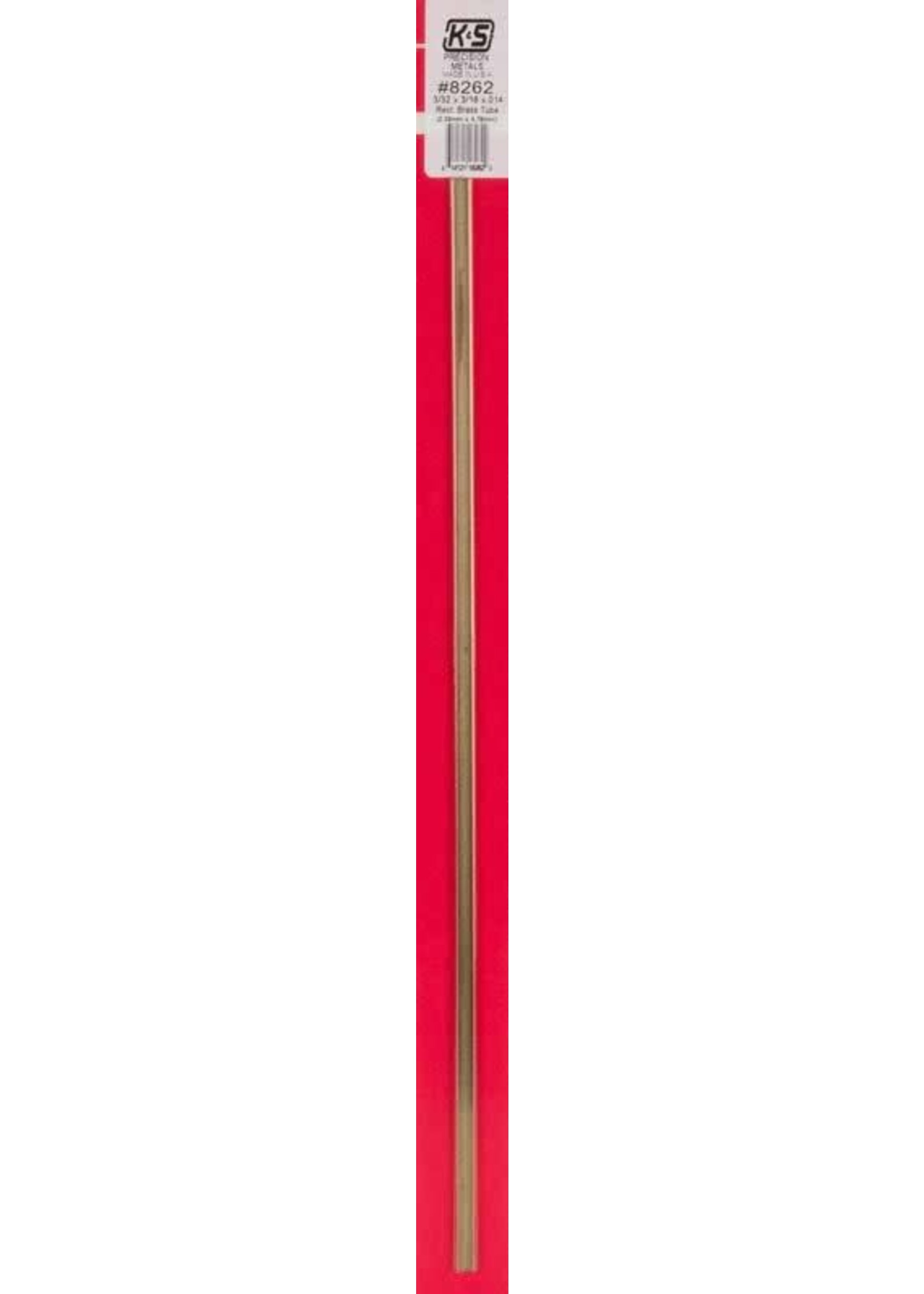 K&S Metals KSE8262 3/32x3/16 Rectangle Brass Tube