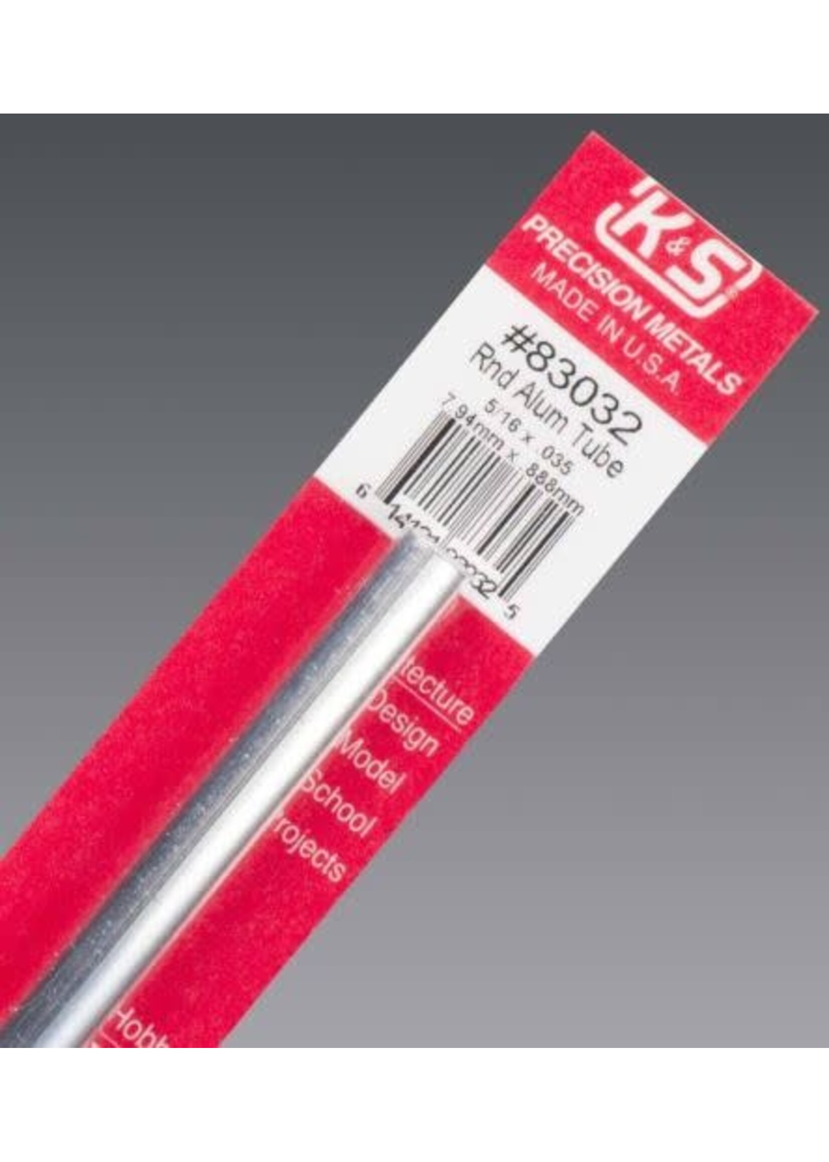 K&S Metals KSE83032 5/16x.035 Round Aluminum Tube (1pc)