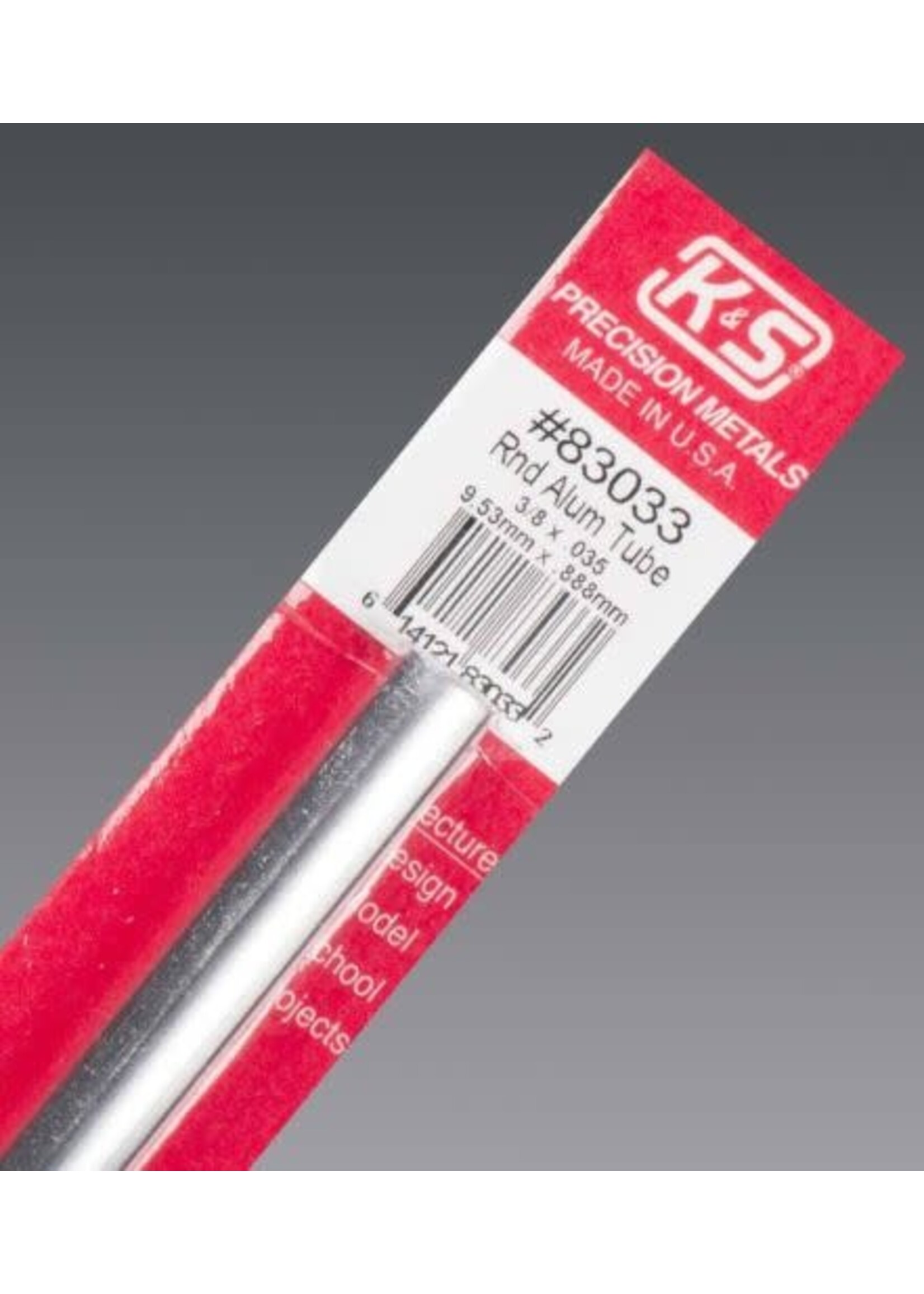 K&S Metals KSE83033 3/8x.035 Round Aluminum Tube (1pc)