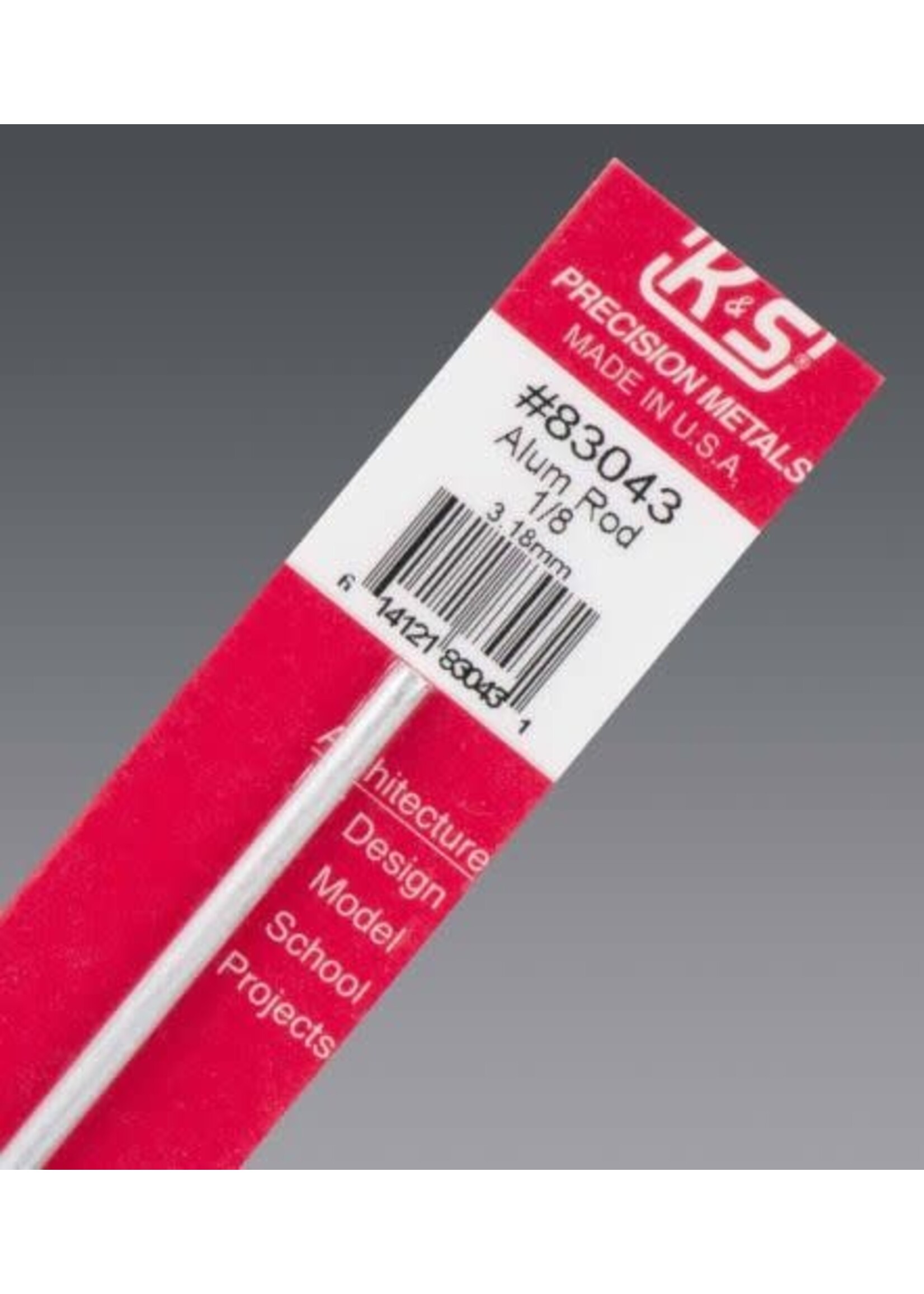 K&S Metals KSE83043 1/8 in Aluminum Rod