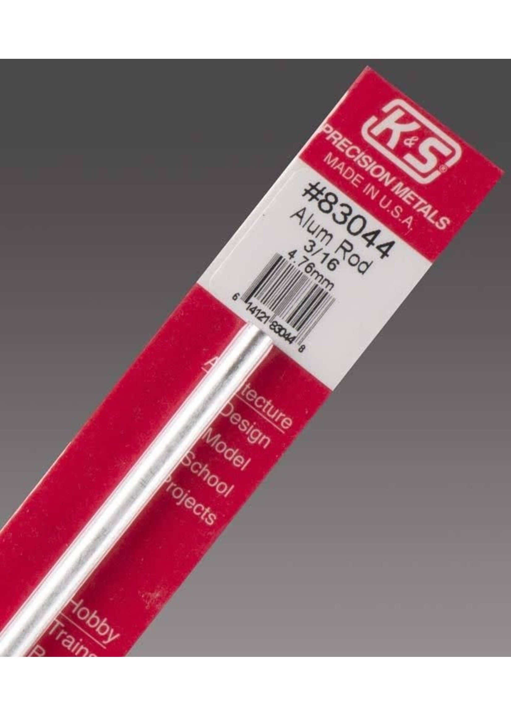 K&S Metals KSE83044 3/16" Aluminum Rod (1pc)