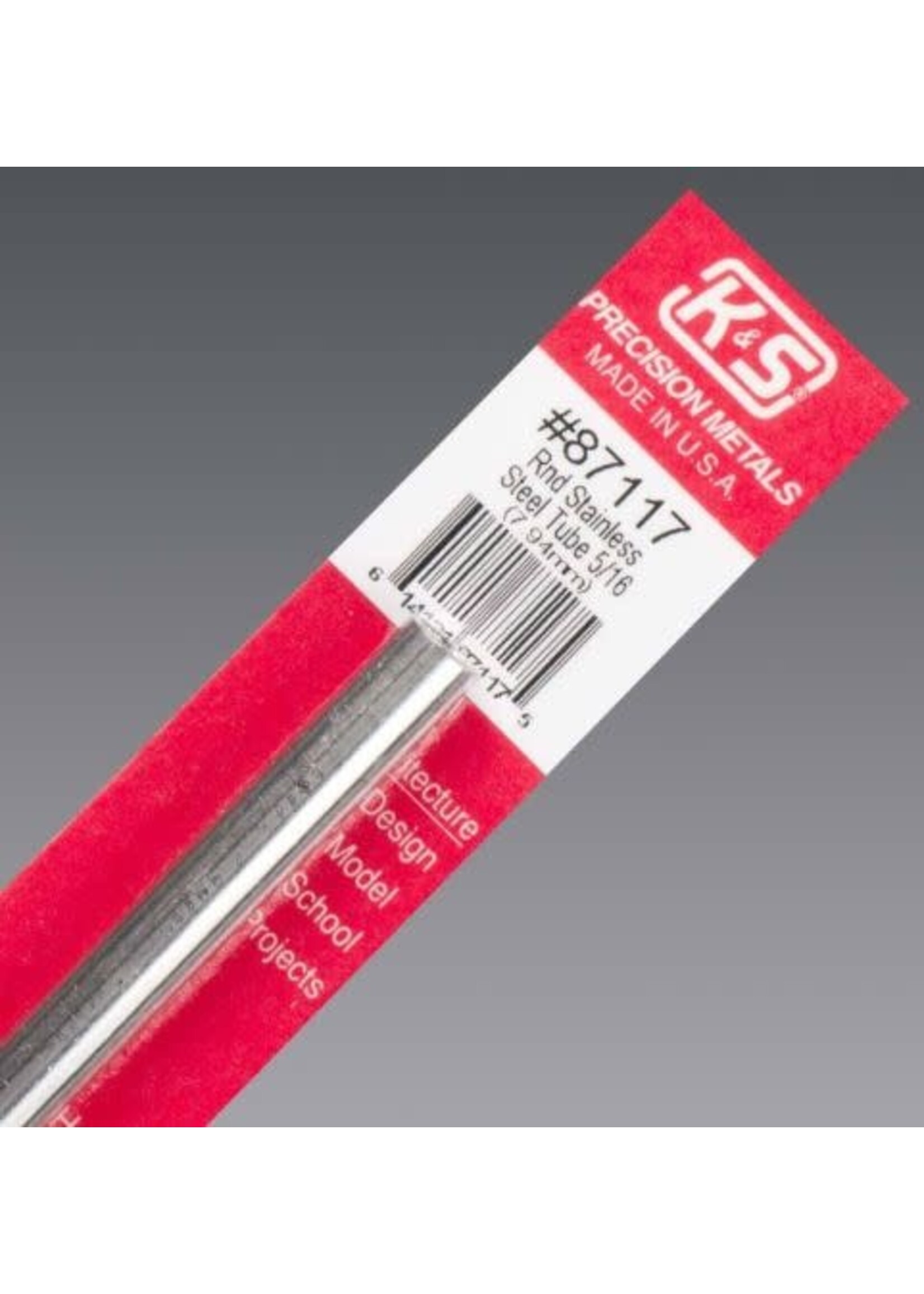 K&S Metals KSE87117 5/16" Round Stainless Steel Tube