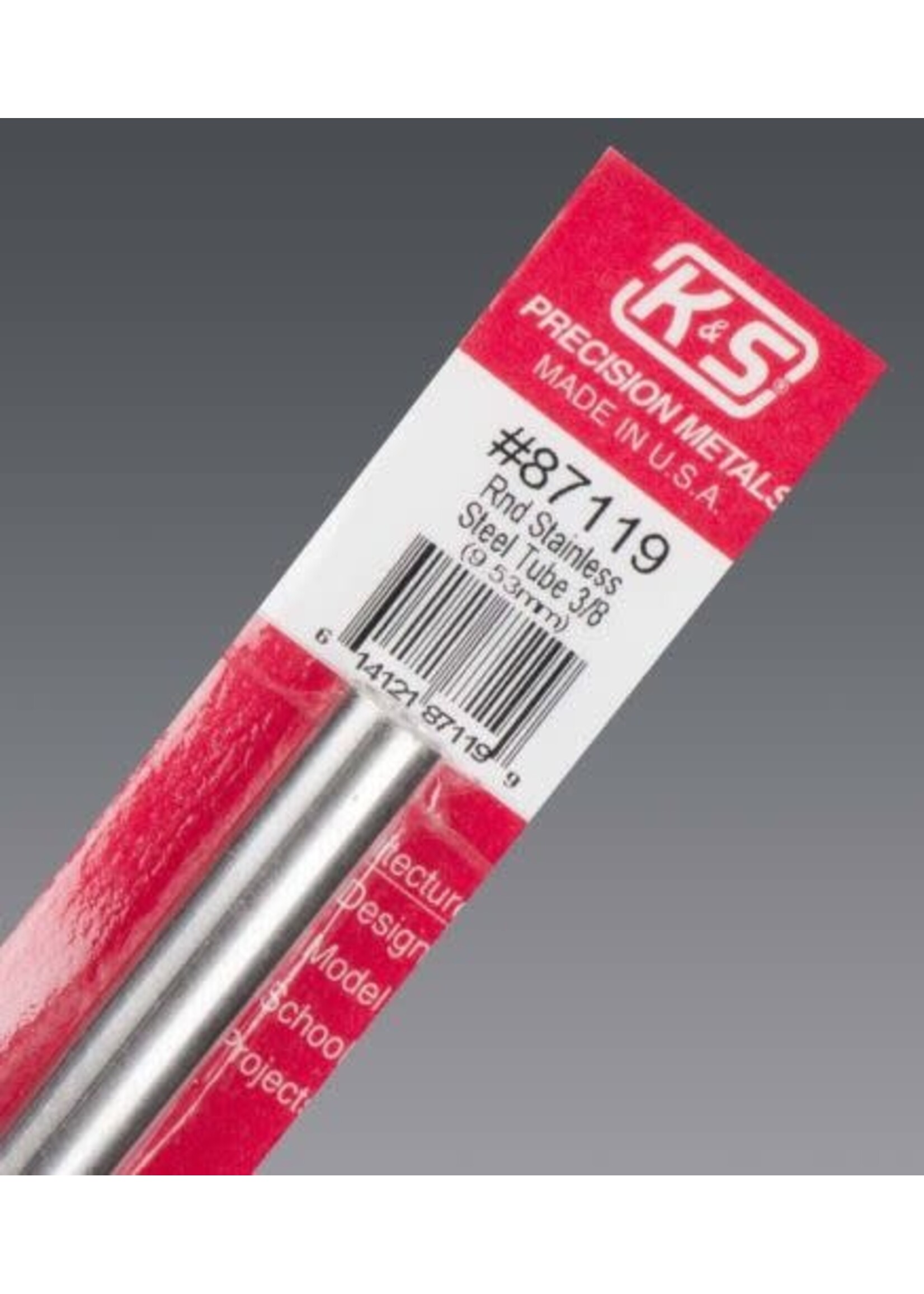 K&S Metals KSE87119 3/8" Round Stainless Steel Tube
