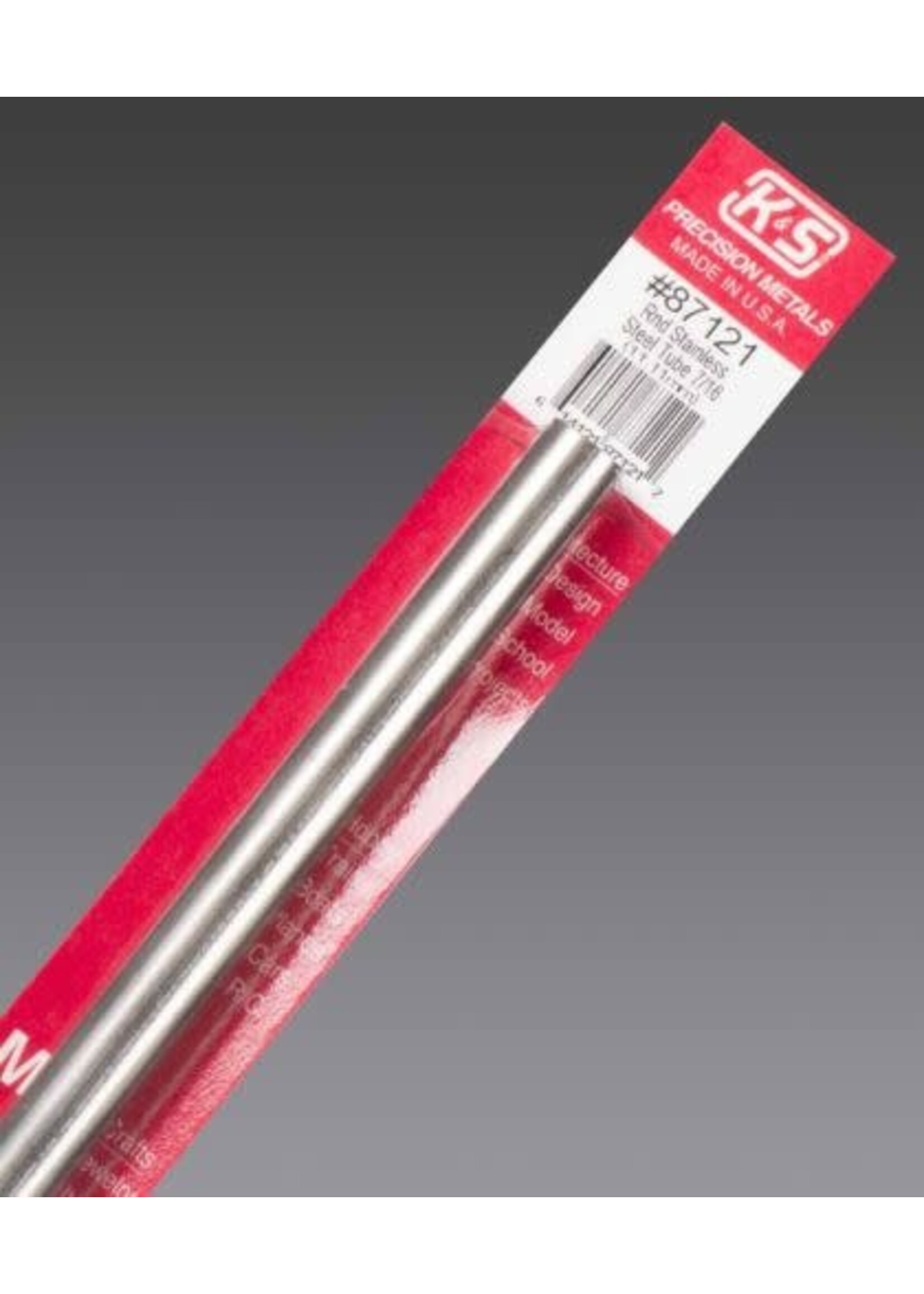 K&S Metals KSE87121 7/16" Round Stainless Steel Tube