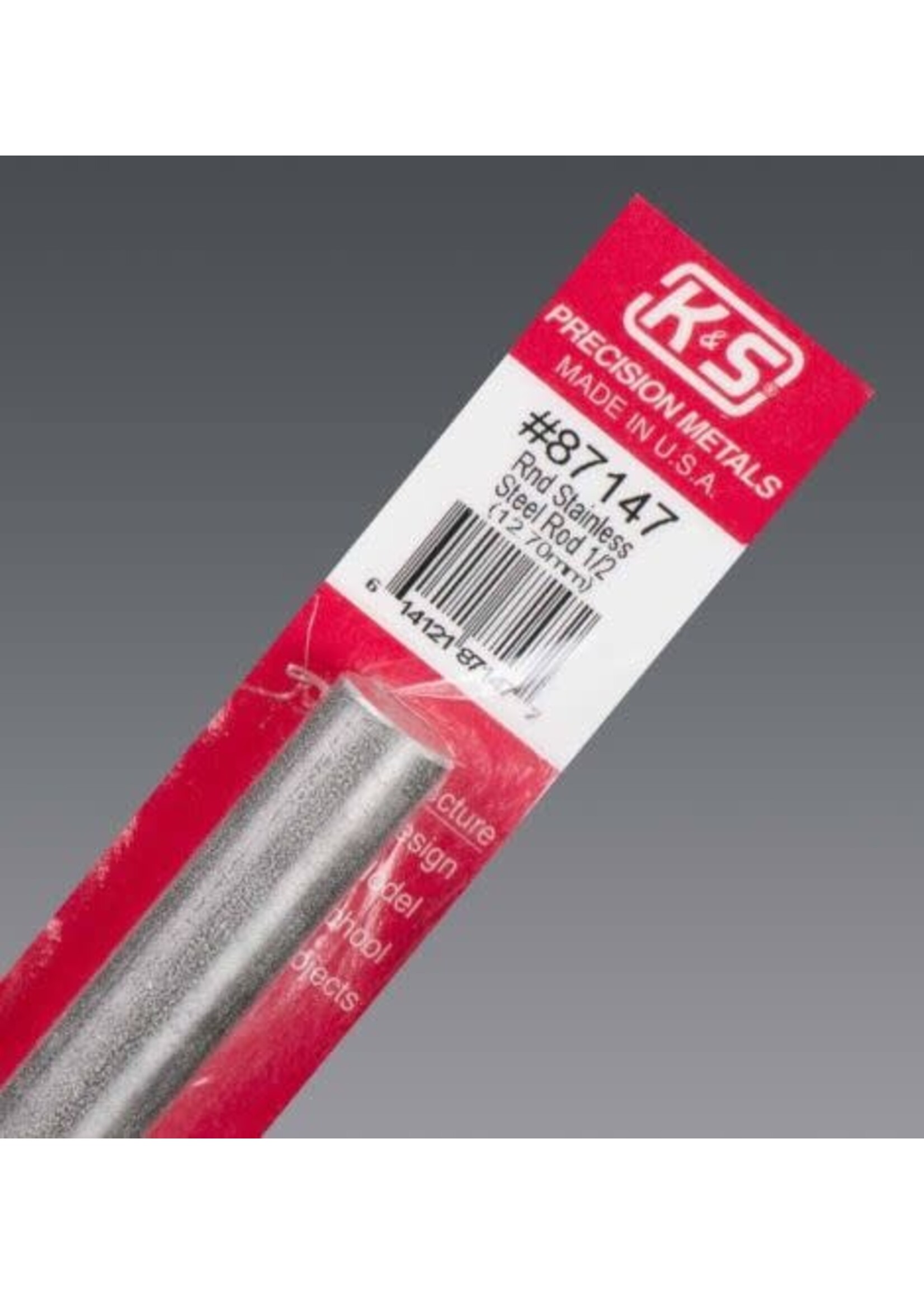 K&S Metals KSE87147 1/2" Stainless Steel Rod