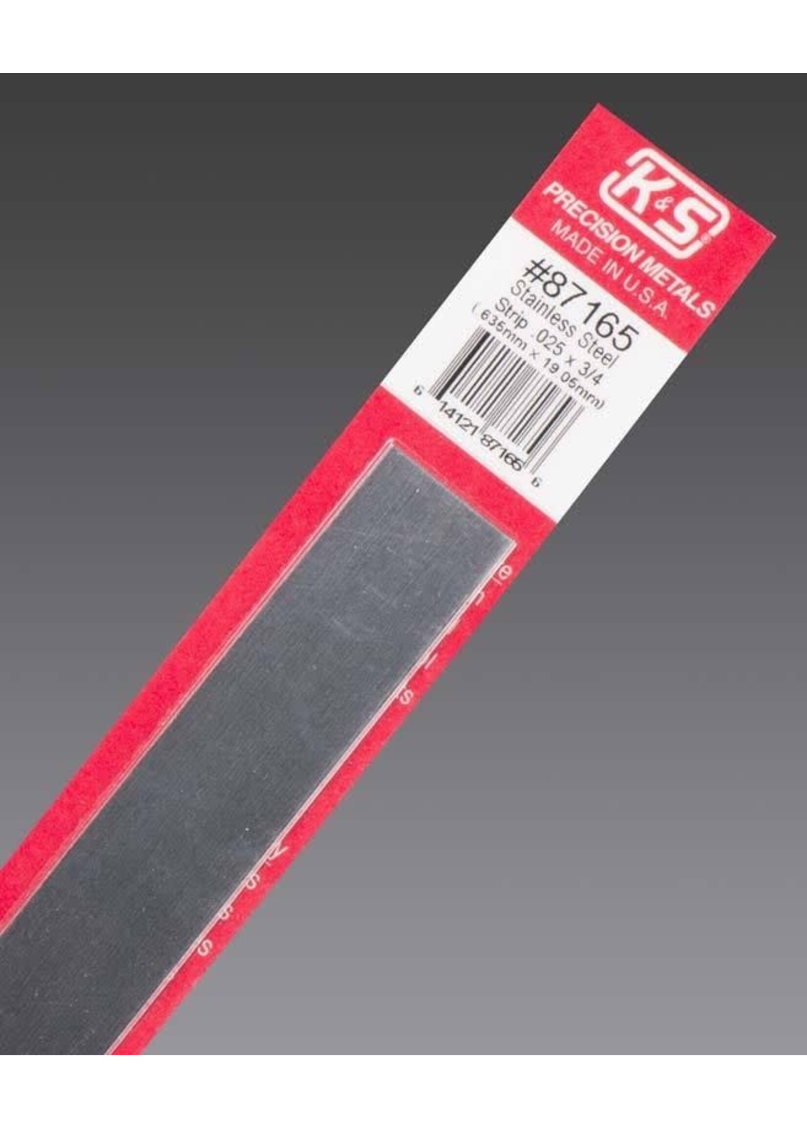 K&S Metals KSE87165 .025x3/4" Stainless Steel Strip