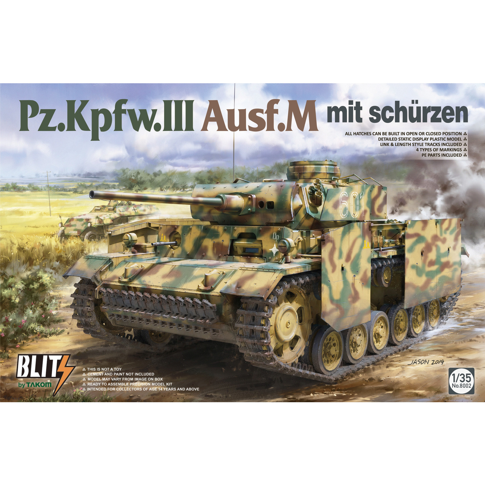 Takom TAK8002 Pz.Kpfw.III Ausf.M Mit Schurzen (1/35)