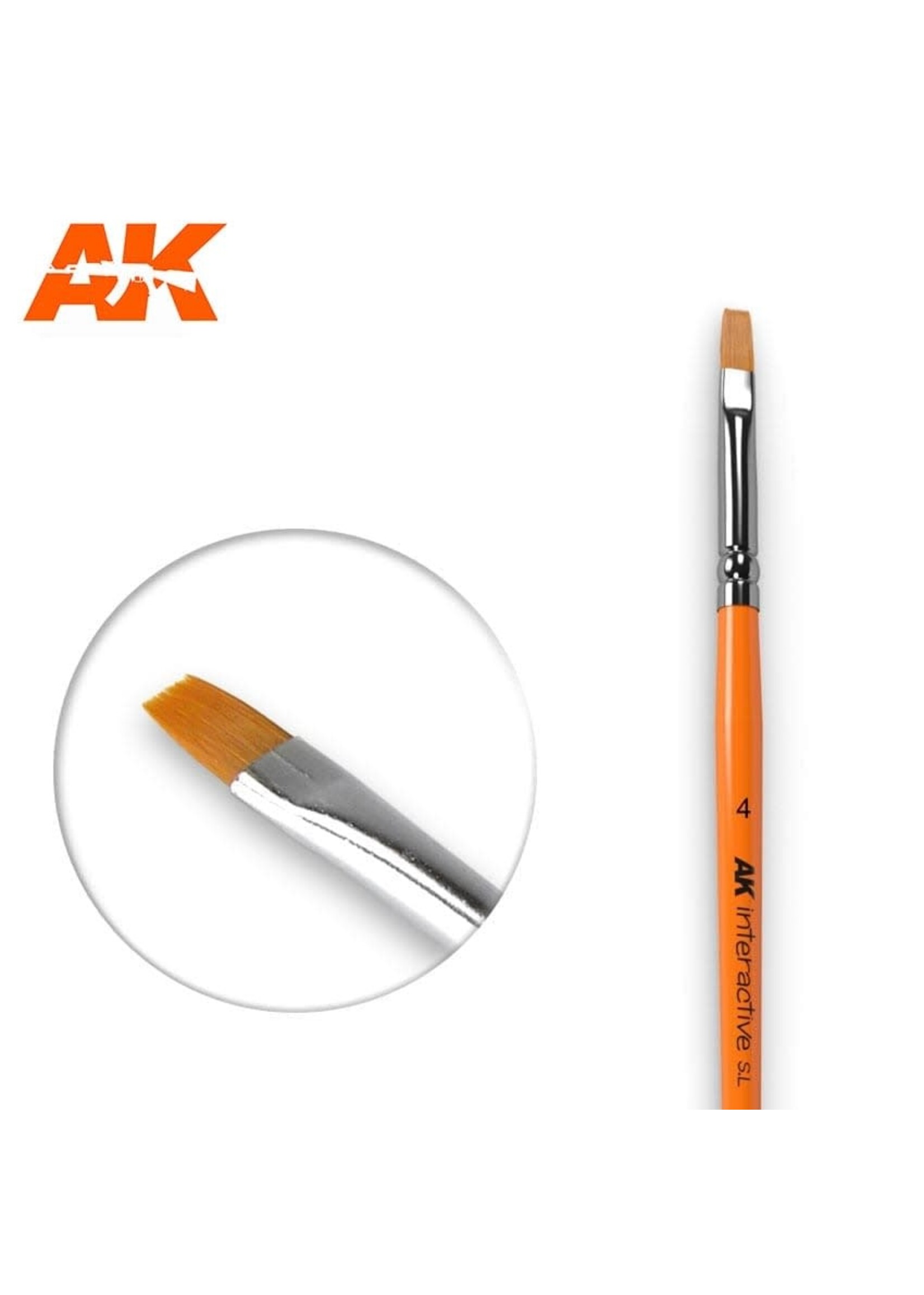 AK Interactive AK-610 Flat Brush 4 Synthetic