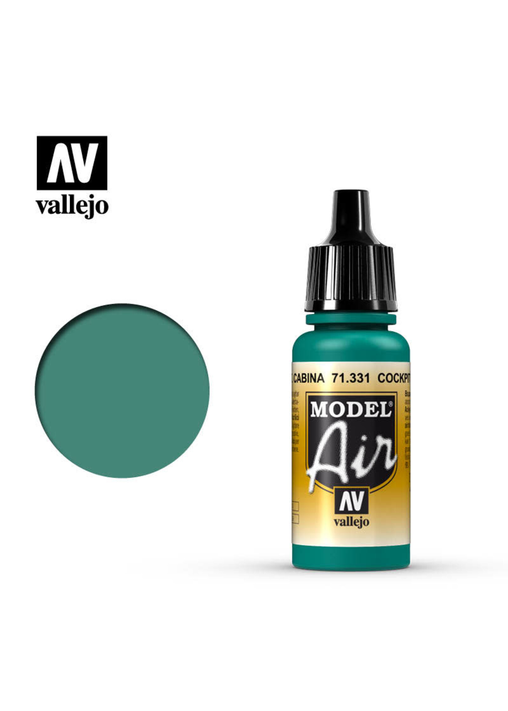 Vallejo VAL71331 Model Air Cockpit Emerald Green Faded (17ml)
