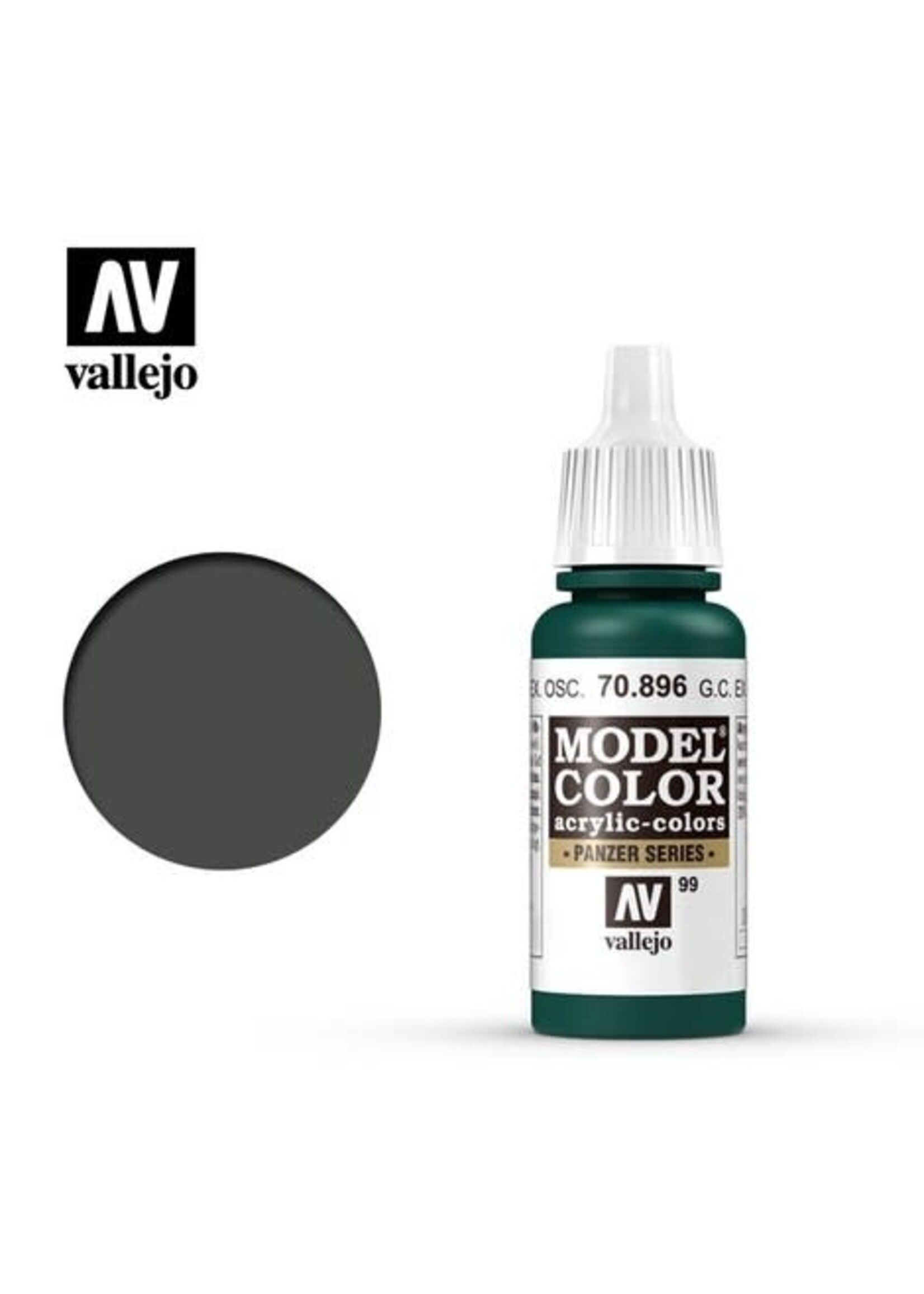 Vallejo VAL70896 Model Color 099 Cam-Extra Dark Green (17ml)