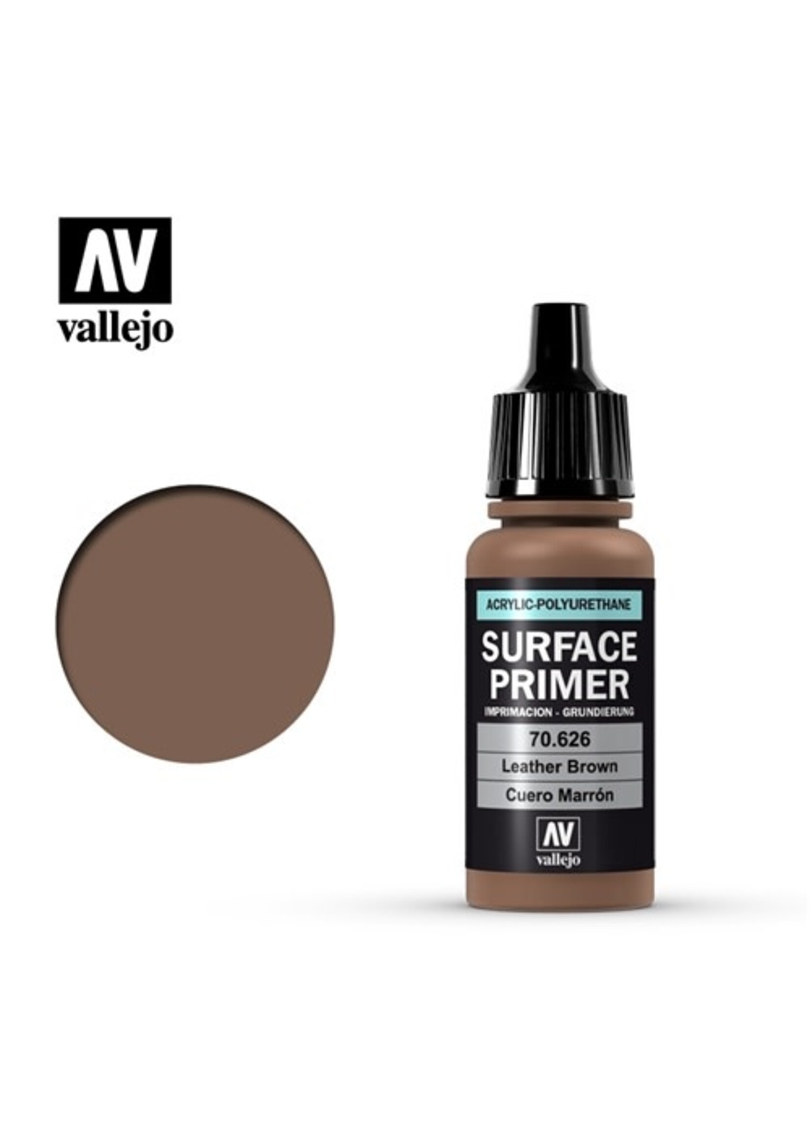 Vallejo VAL70626 Surface Primer  Leather Brown Primer (17ml)