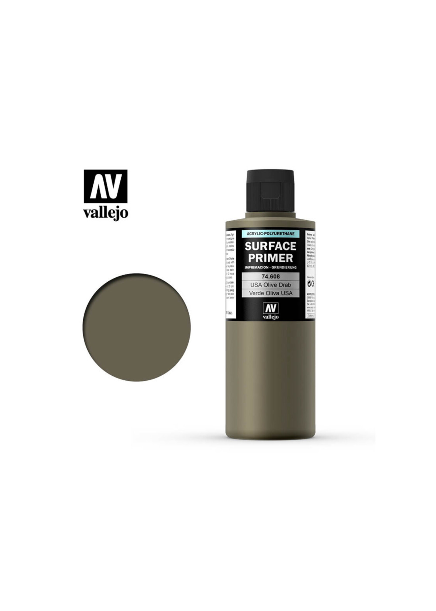 Vallejo VAL74608 Primer USA Olive Drab (200ml)